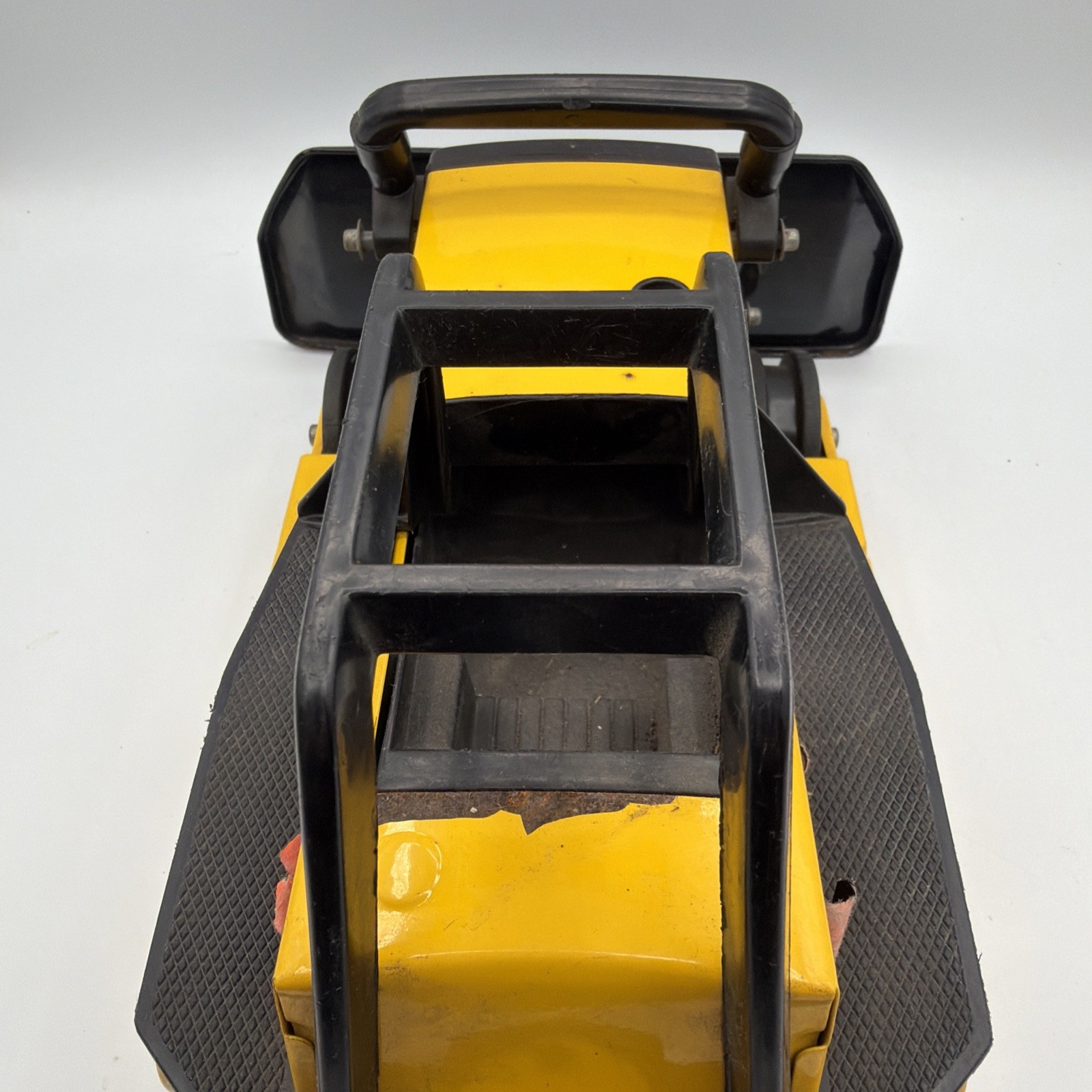 Vintage 1980s Tonka Trax Bulldozer Crawler: Pressed Steel Construction Toy 12″