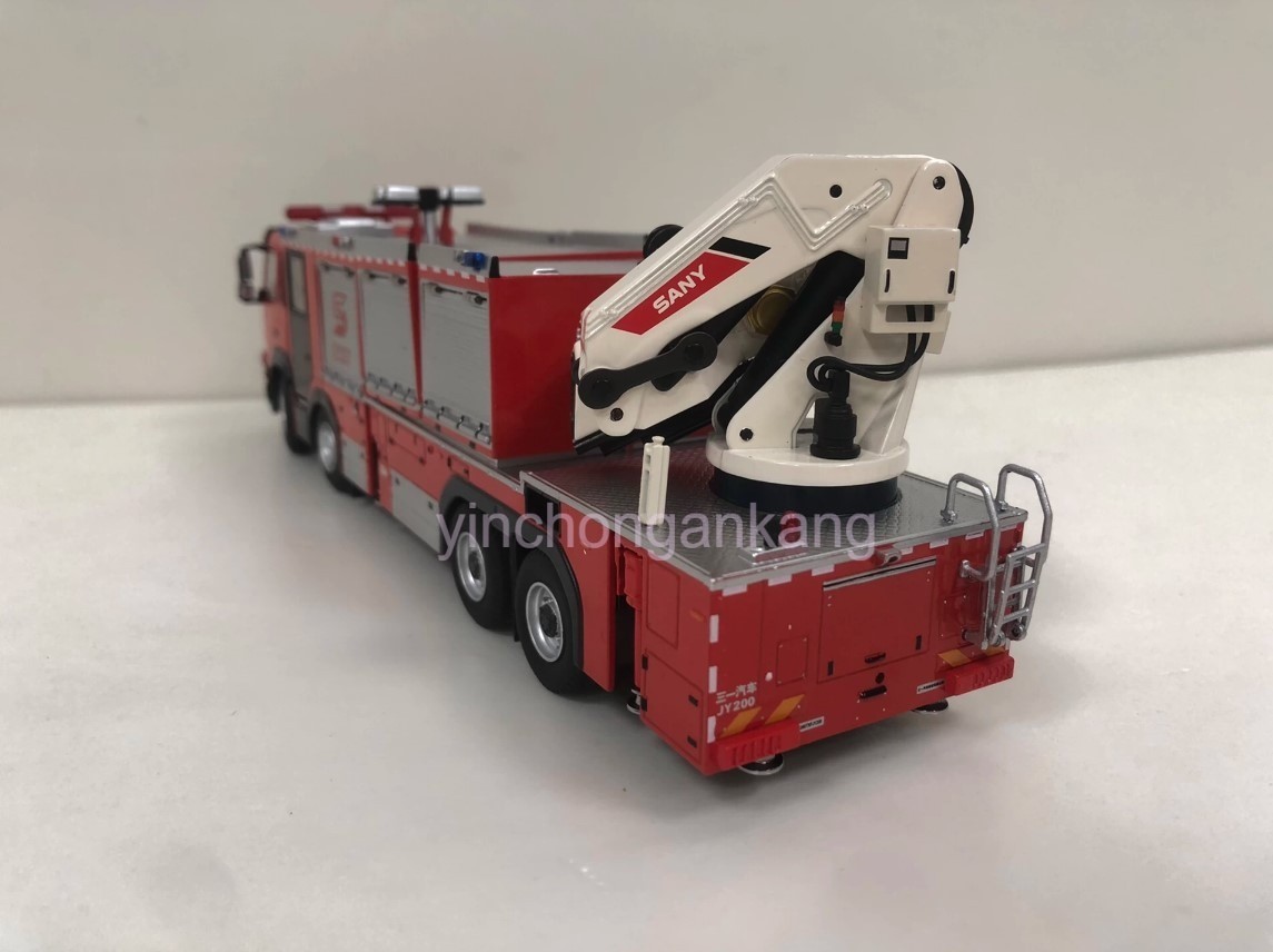 1:50 SANY JY200 Fire Engine Truck Emergency Recue Vehicles Diecast Model