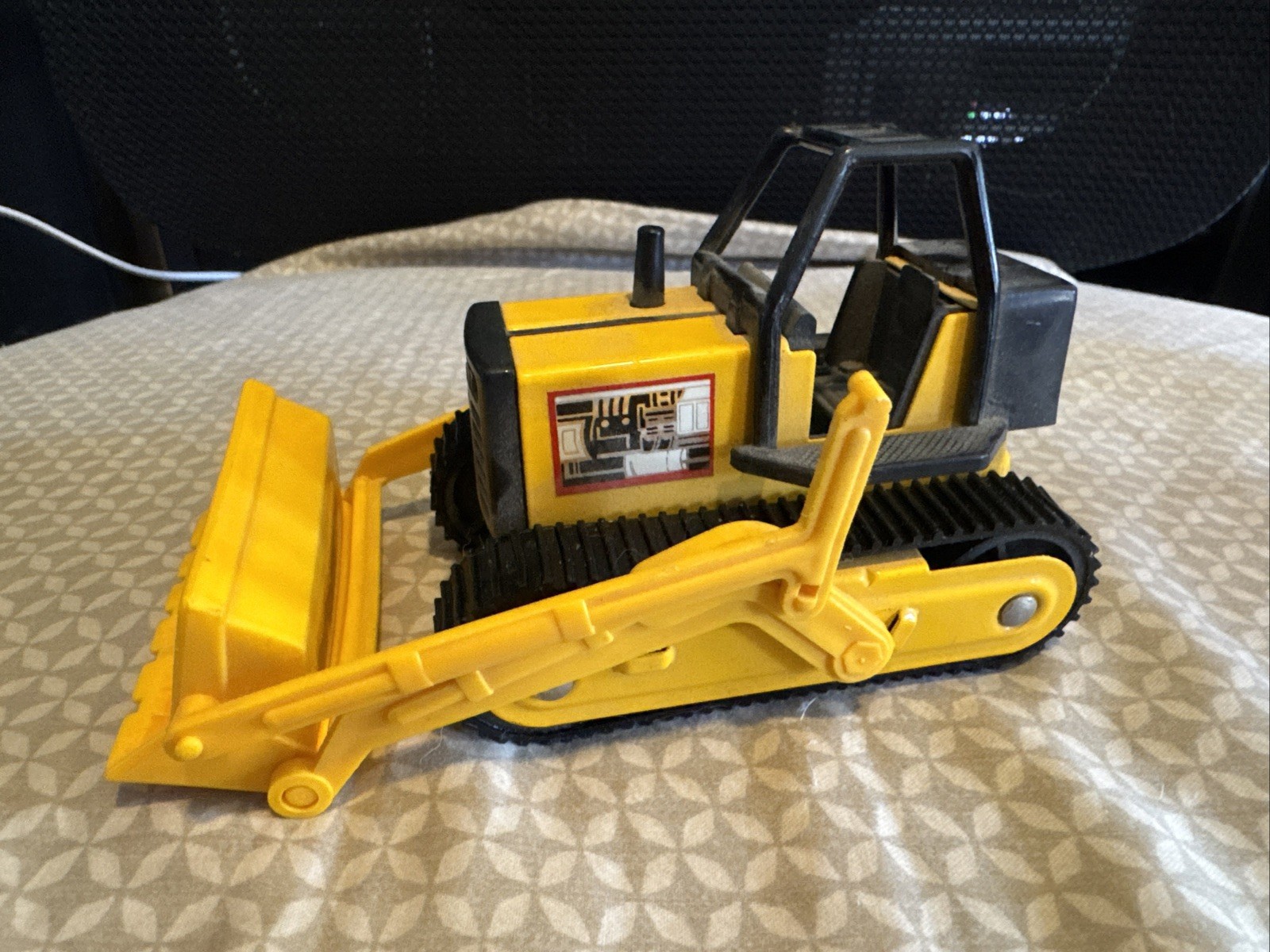 Vintage Nylint 4.5″ Yellow & Black Dozer Metal Plastic 70’s 80’s Toy