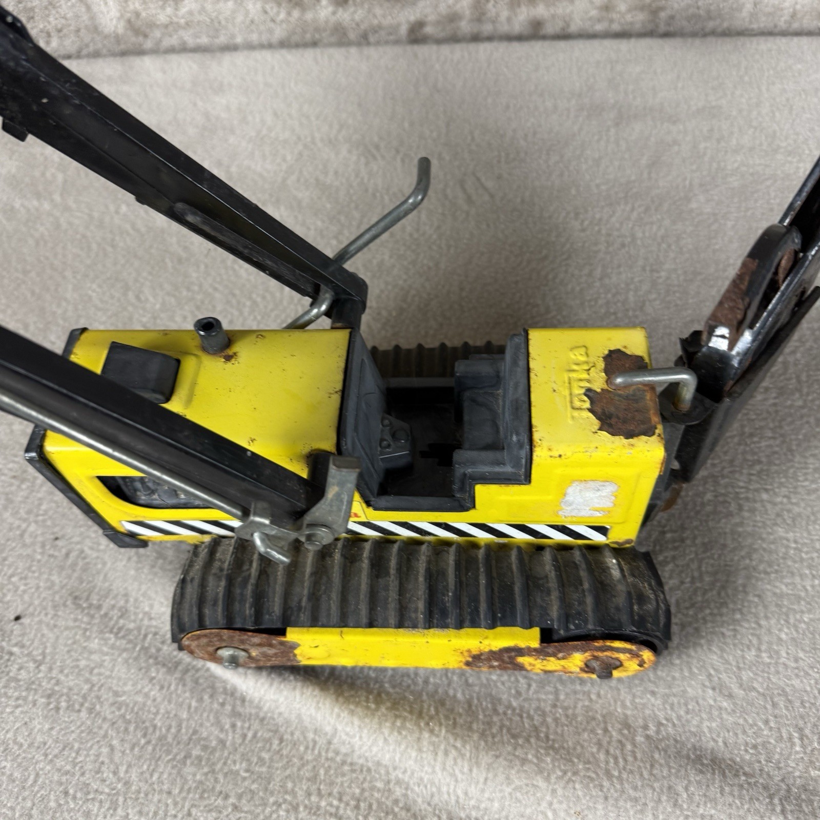 Vintage Pressed Steel Tonka Trencher Backhoe Front Loader Bulldozer #810659 Rust