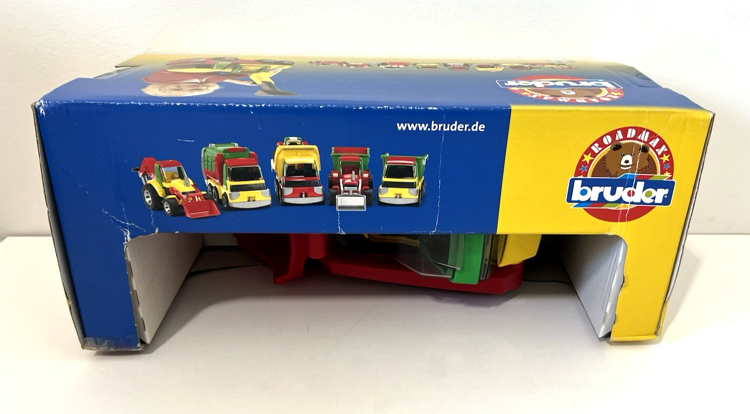 BRUDER ROADMAX STEER LOADER TRUCK 20060 RED YELLOW GREEN 2011 GERMANY GERMAN TOY