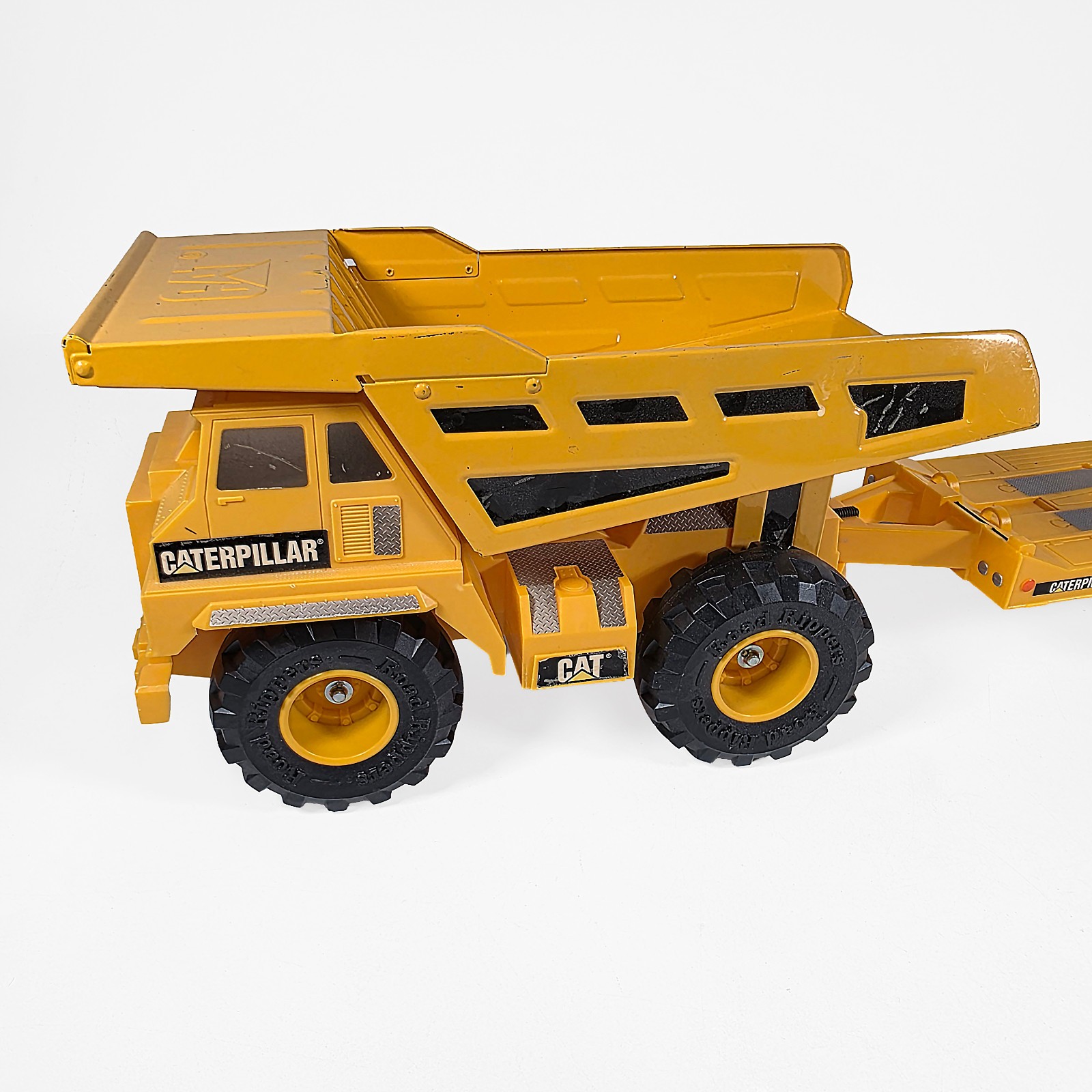 Toy State CAT • Road Rippers 16″ Dump Haul Truck & Trailer • Die-Cast & Plastic