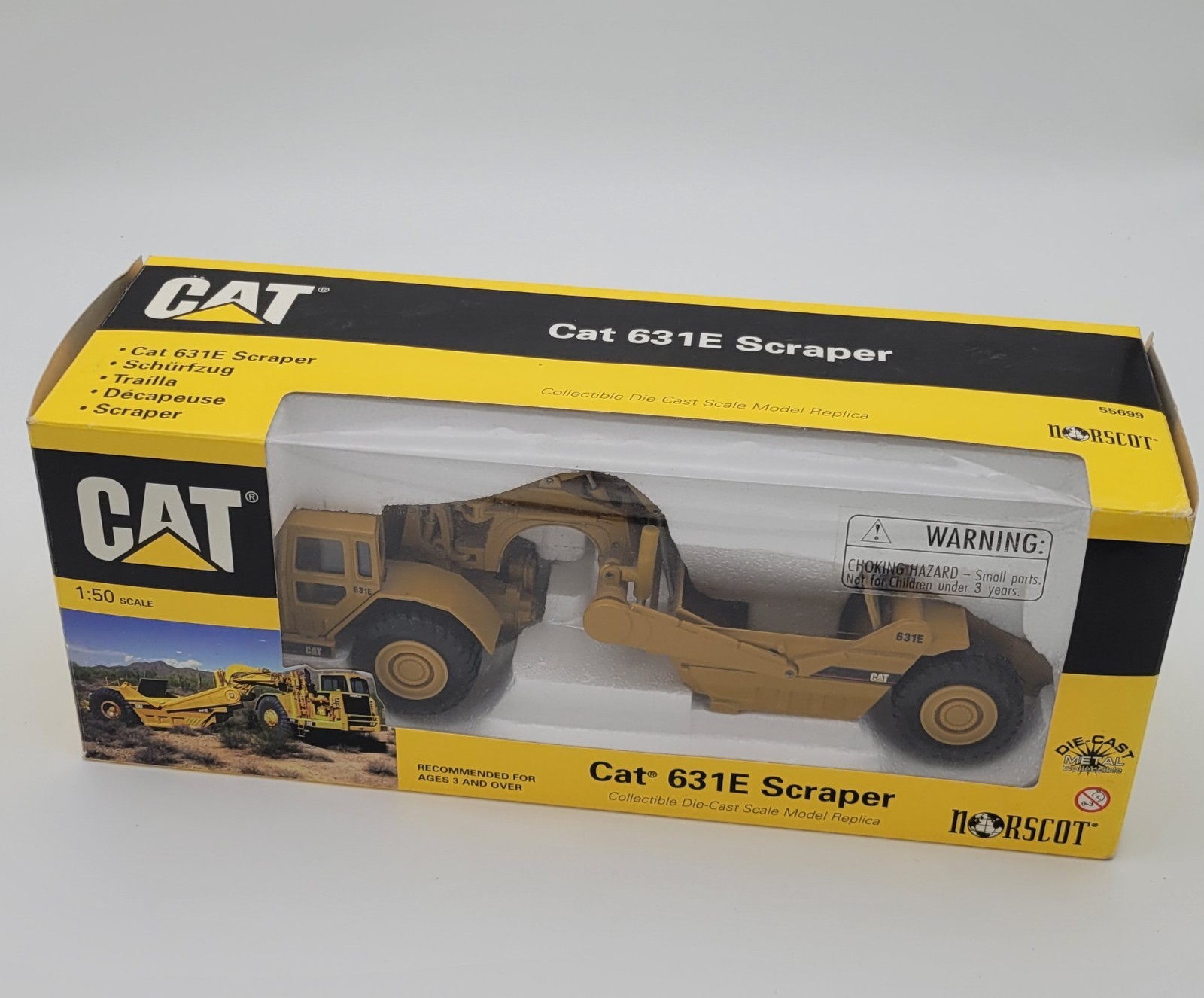 Norscot 55699 1:50 Caterpillar 631E Scraper Diecast VGC in Original Box 1998