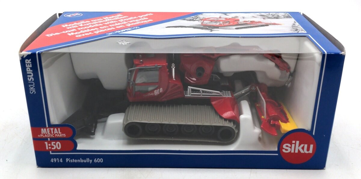 Siku 4914 1:50 Scale Red Pistenbully 600 Snow Groomer w/ Winch Die Cast Model