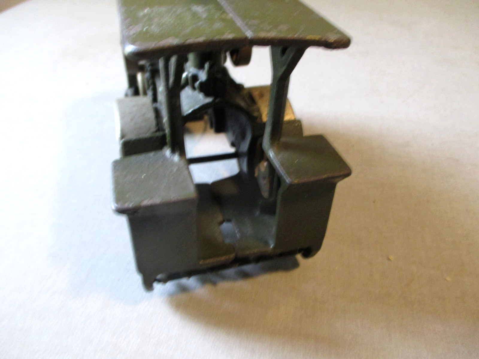 1930- HUBLEY CAST IRON HUBER STEAM ROLLER- 100% ORG- HIGH GRADE ANTIQUE TOY 7.5″
