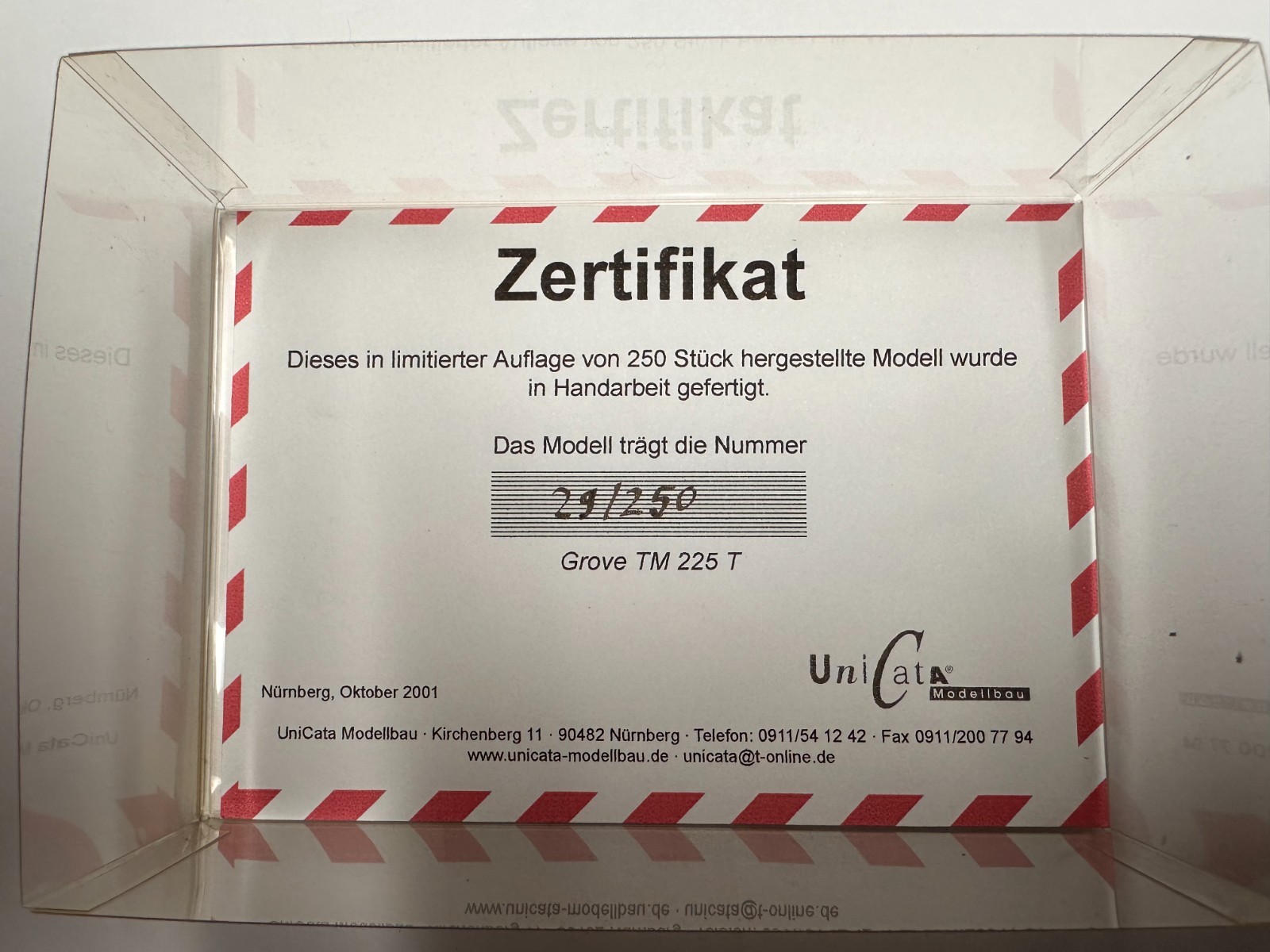 Unicata Brass Grove TM225 Truck Crane SCHOLLP New in Box