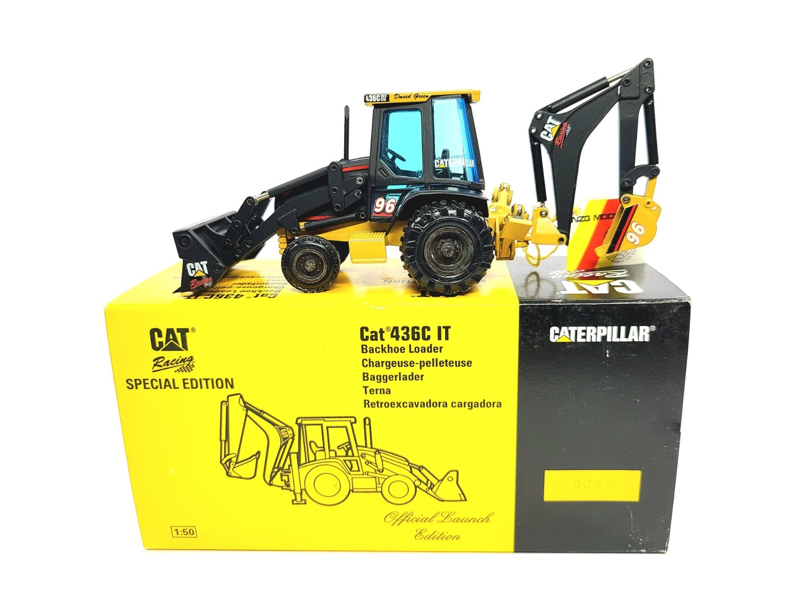 Caterpillar Cat 436C IT Backhoe Loader Racing Edition NZG 1:50 Scale #429/01 New