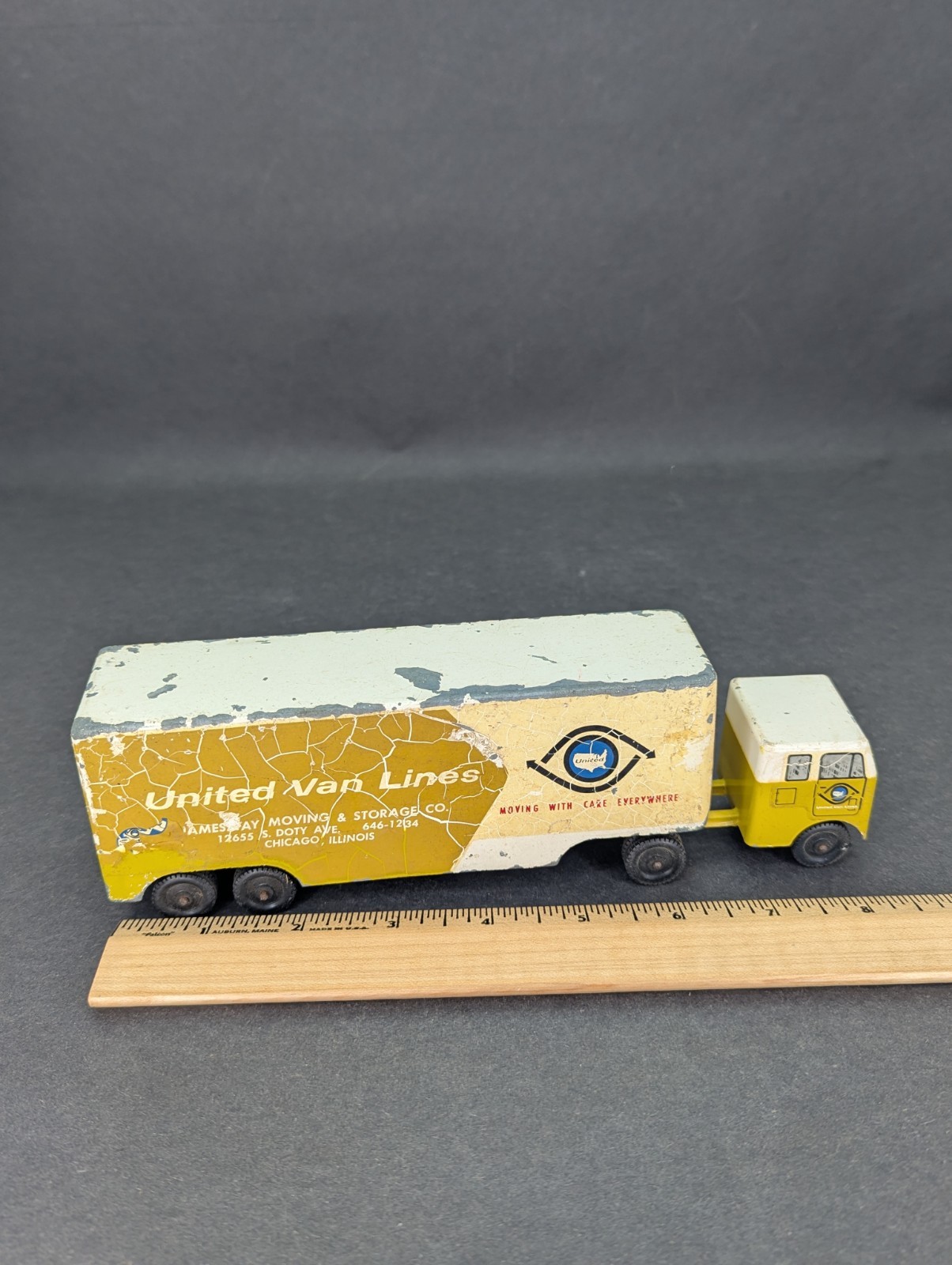 Ralstoy 16 18 Diecast Toy Lot Allied Van Lines Moving Semi Truck Trailer Vtg