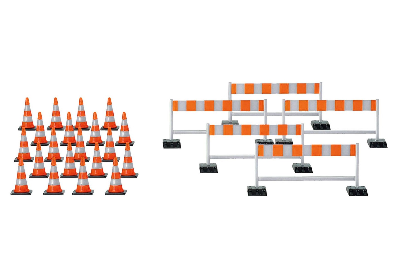 HERPA – Silver and Red Construction Accessories – 5 Barriers and 2…