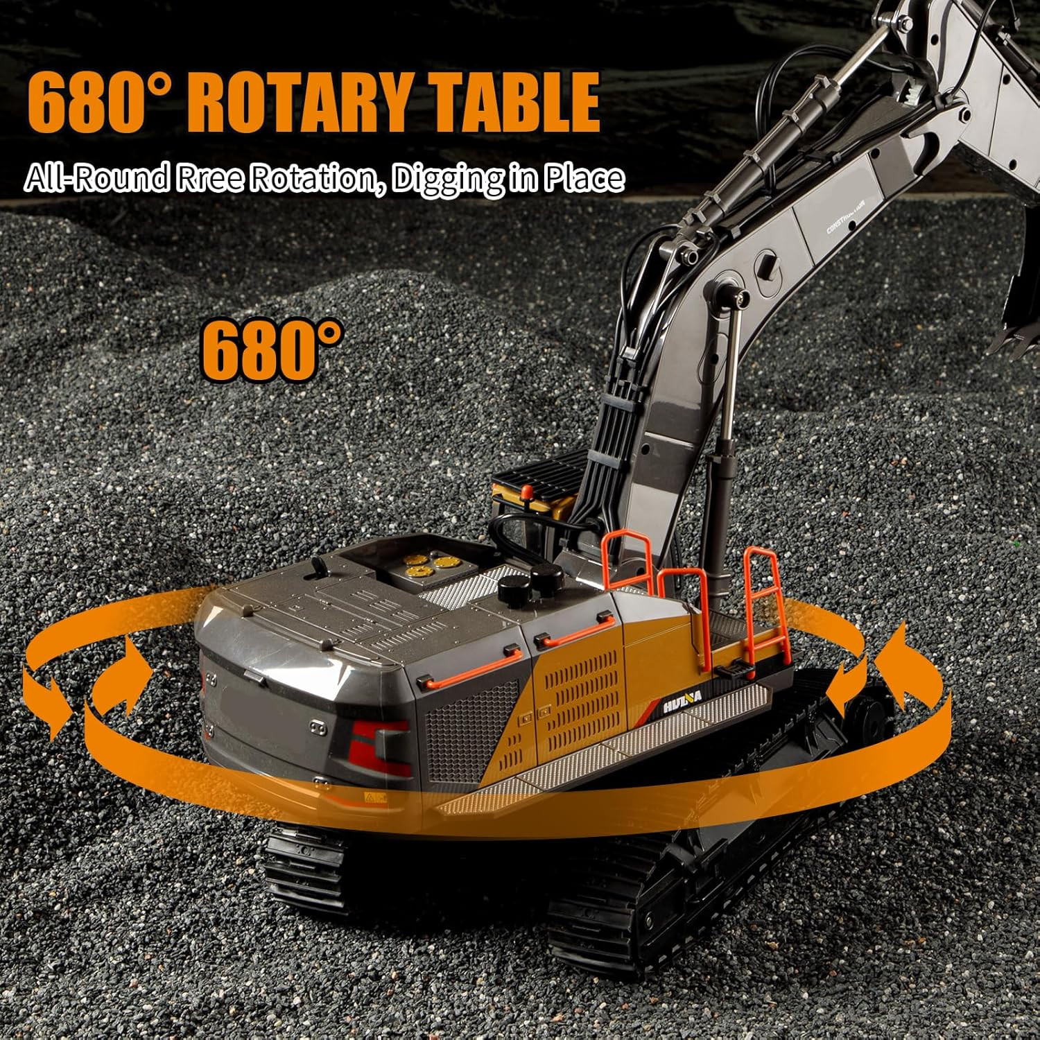 20.4 Inch 22 Channels Remote Control Excavator Truck 1/14 Scale Metal Shovel Ind