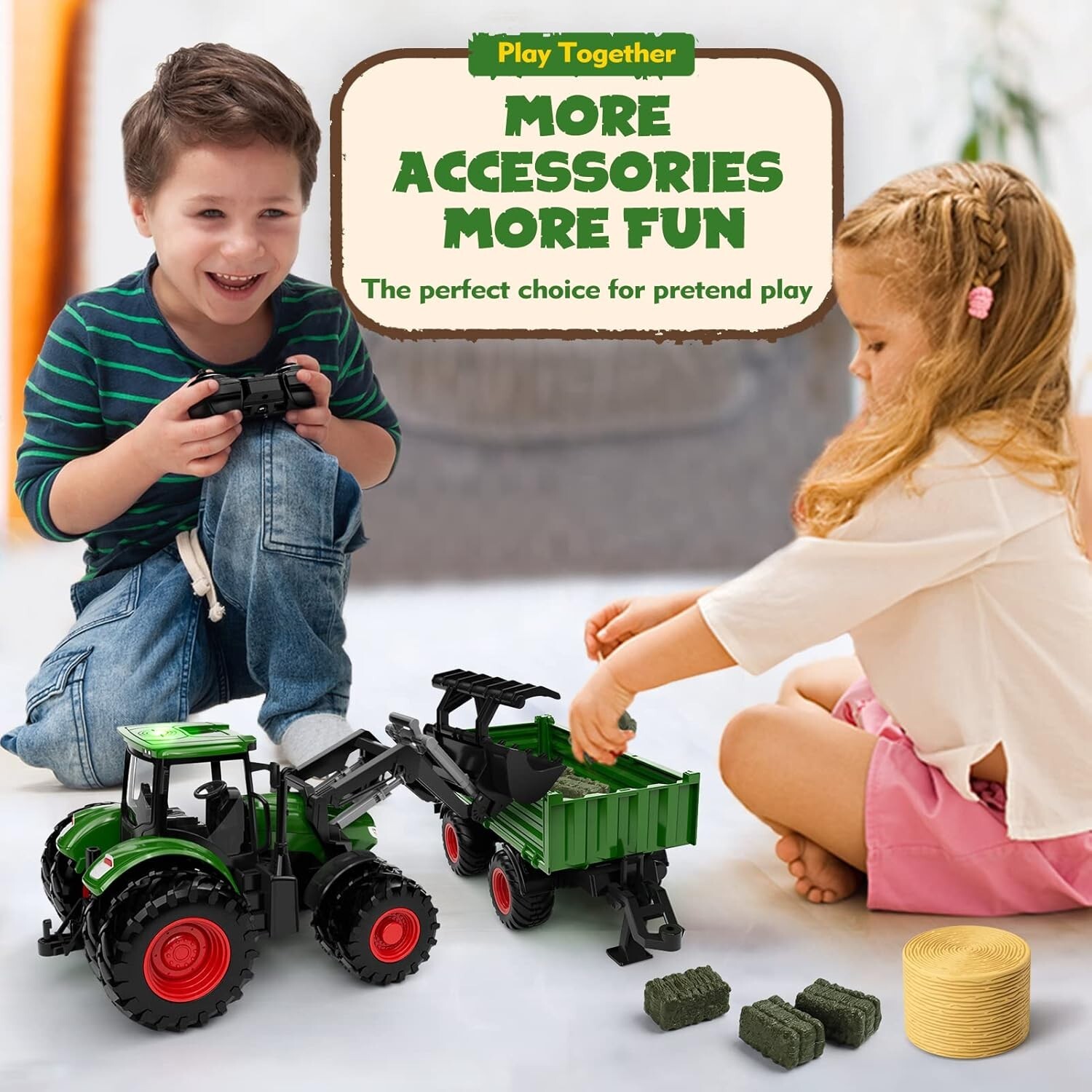 Farm Vehicle Remote Control Tractor with Alloy Head – Perfect Birthday Gift