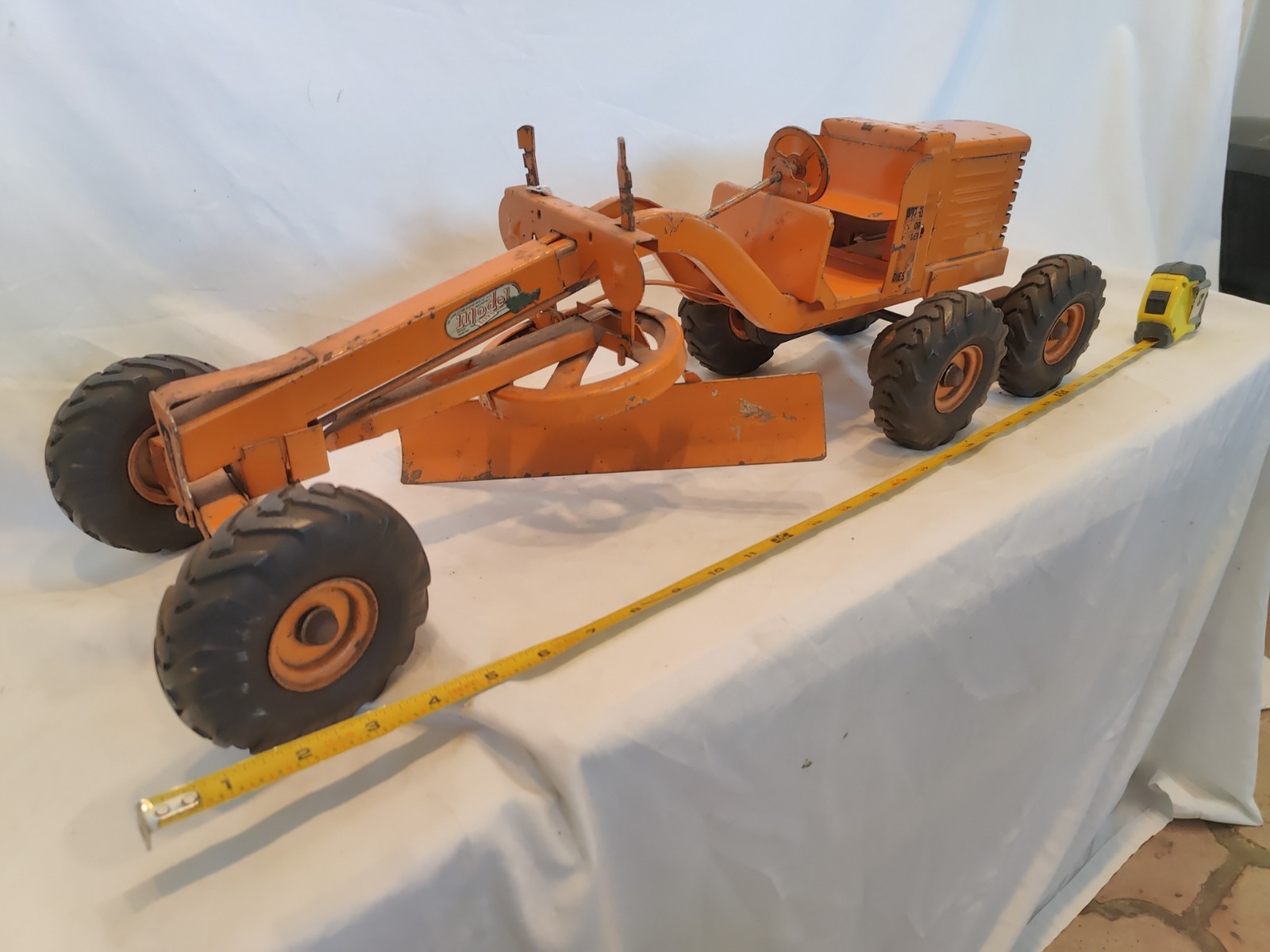 Doepke Model Toys Adams Road Grader Diesel Motor Steel 1950’s Vintage Fair Cond.