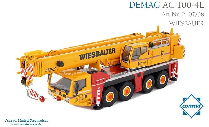 Conrad 2107-08 TEREX AC 100-4L Telescopic crane – WIESBAUER – 1/50 O scale MIB