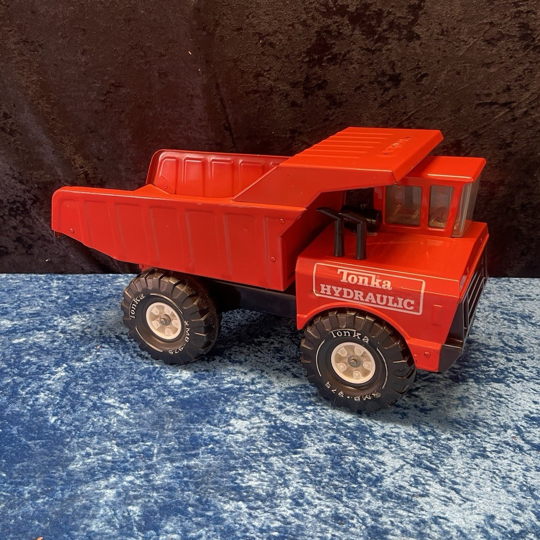 Tonka Hydraulic Dump Truck w/ Hydraulic Dump Bed Construction Toy rare orange 🍊