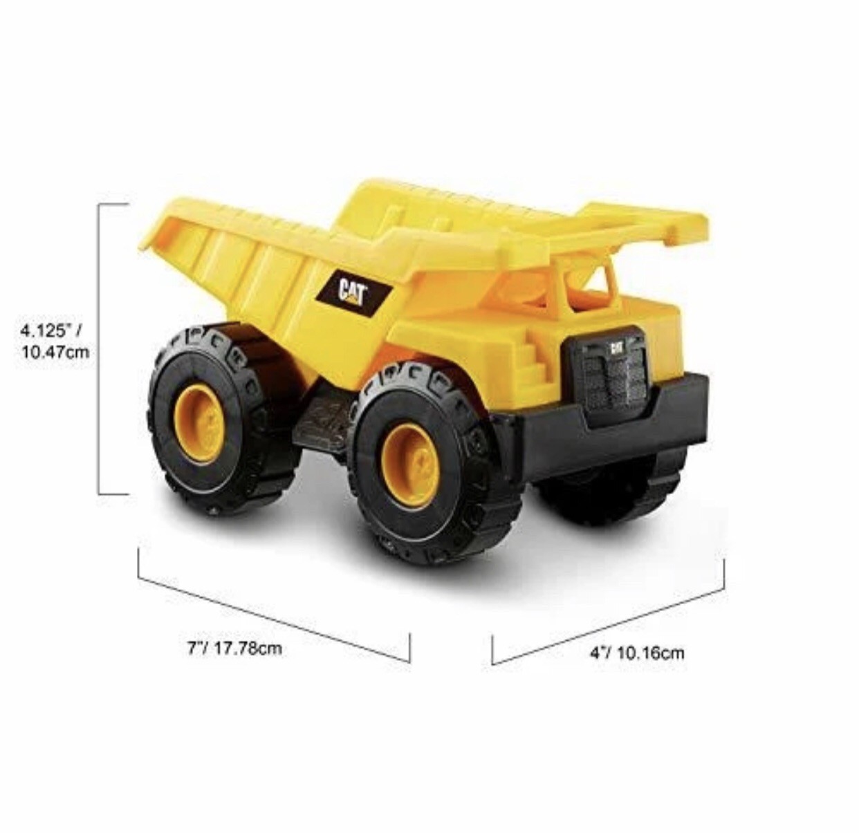 CAT Construction Toys, Mini Crew 3-Pack 7”, Push-Powered Yellow Construction