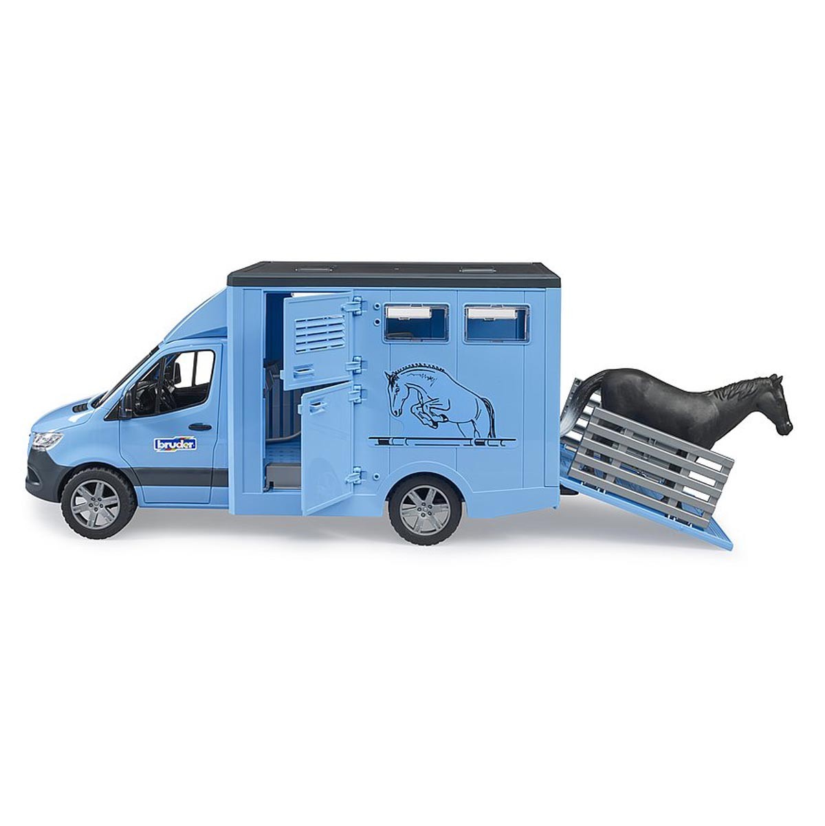 1/16 Mercedes-Benz Sprinter Animal Transporter with 1 Horse by Bruder 02674