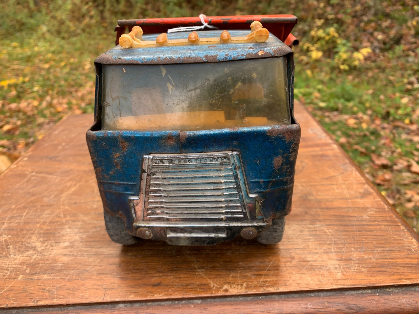 VINTAGE ERTL TRANSTAR BLUE CAB AUTOMATIC DUMP TRUCK ORANGE