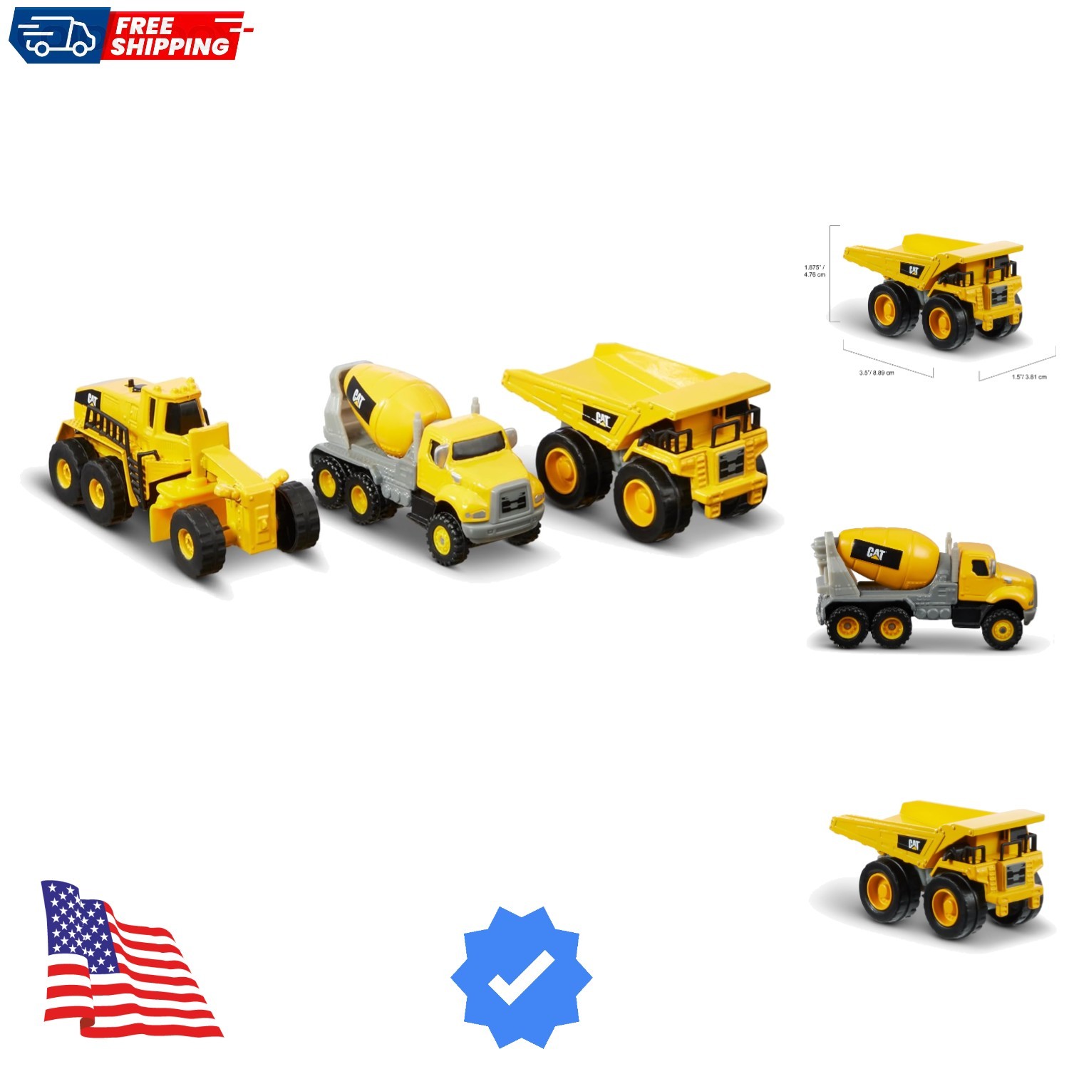 CAT Construction Toys CAT Construction Die Cast Metal 3 Pack Vehicles – Dump …