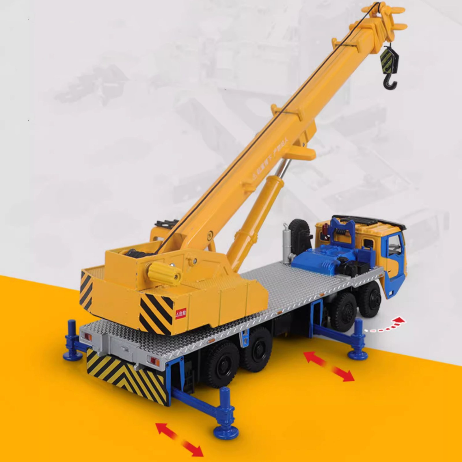 Alloy 1/55 Scale Machinery Lift Crane Truck Vehicle Model Decor Toy Collection
