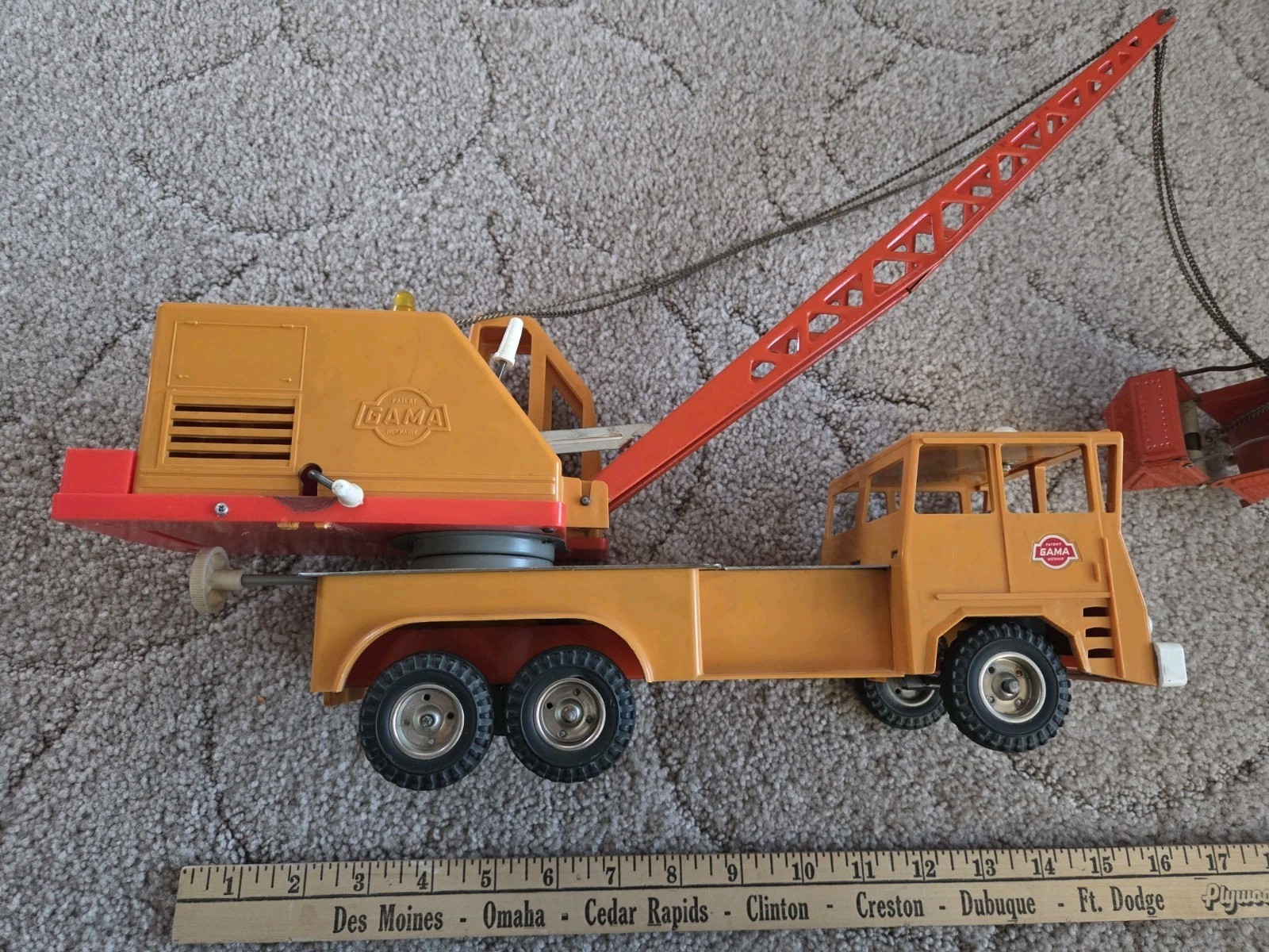 GAMA Faun 1960’s – 1970’s Crane truck – Plastic Fragile and Rare Mechanik Patent