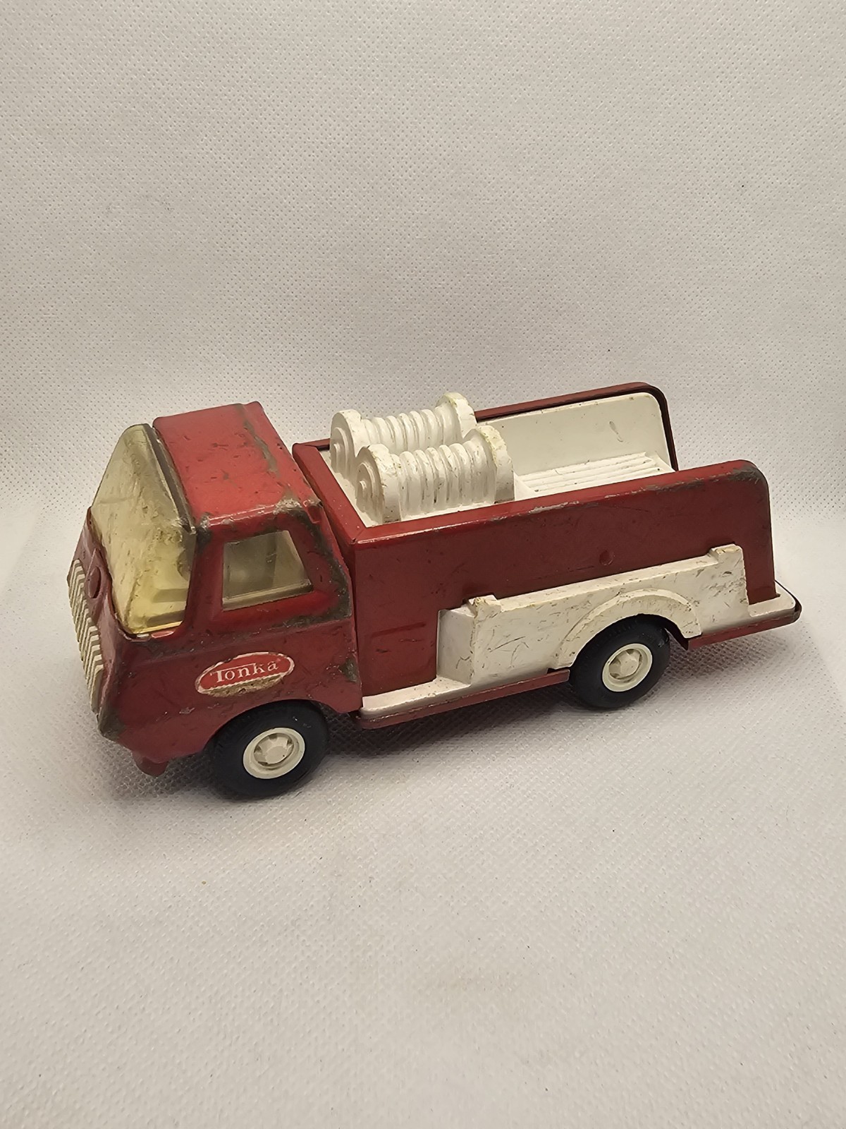 Vintage 1970s Tonka Mini Fire Engine Truck 5 3/4″ Long Pressed Steel Good