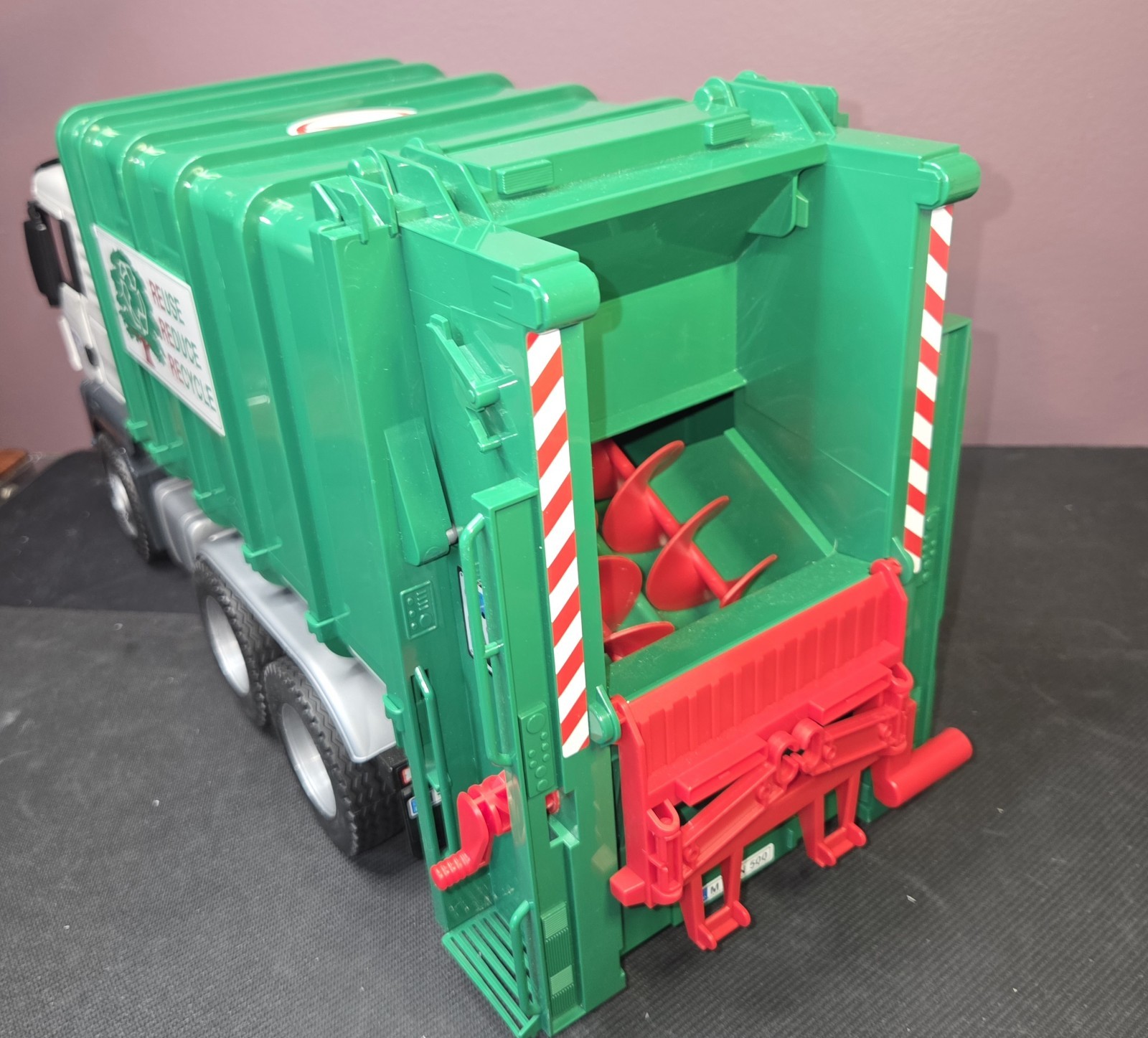 BRUDER MAN TGS Rear Loading Garbage Truck Green