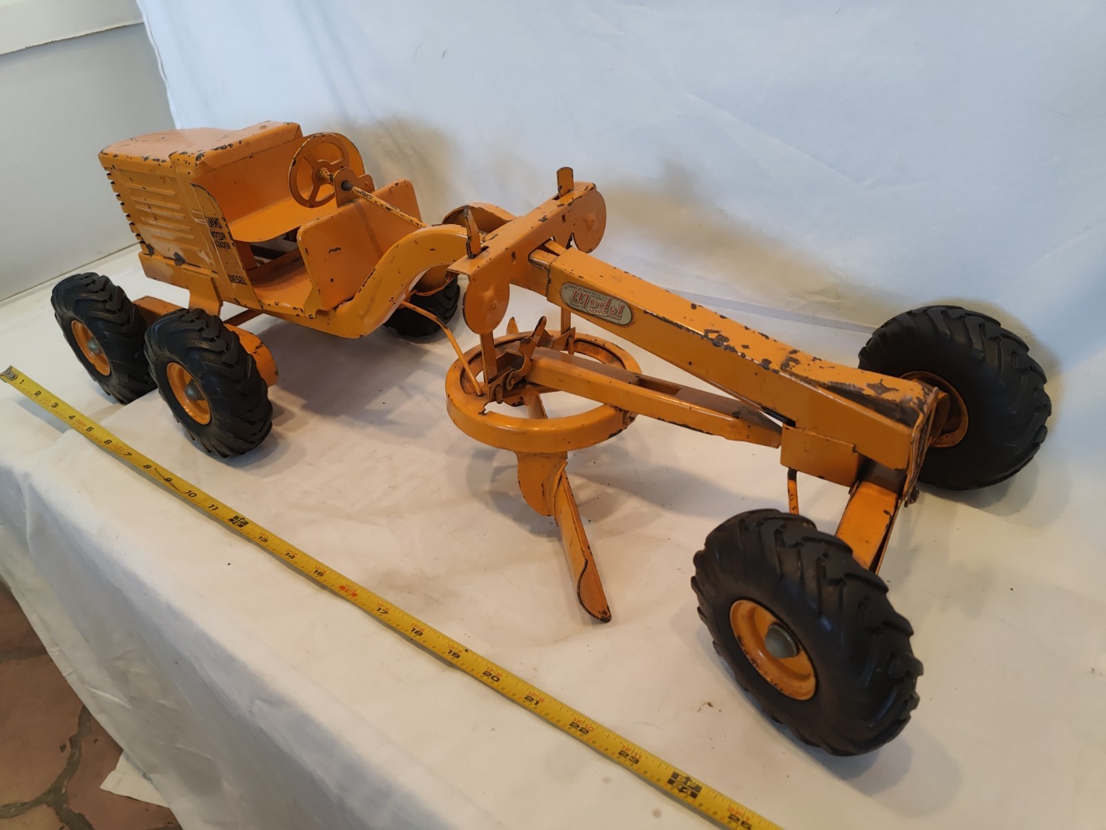 Doepke Model Toys Adams Road Grader Diesel Motor Steel 1950’s Vintage Nice Cond.