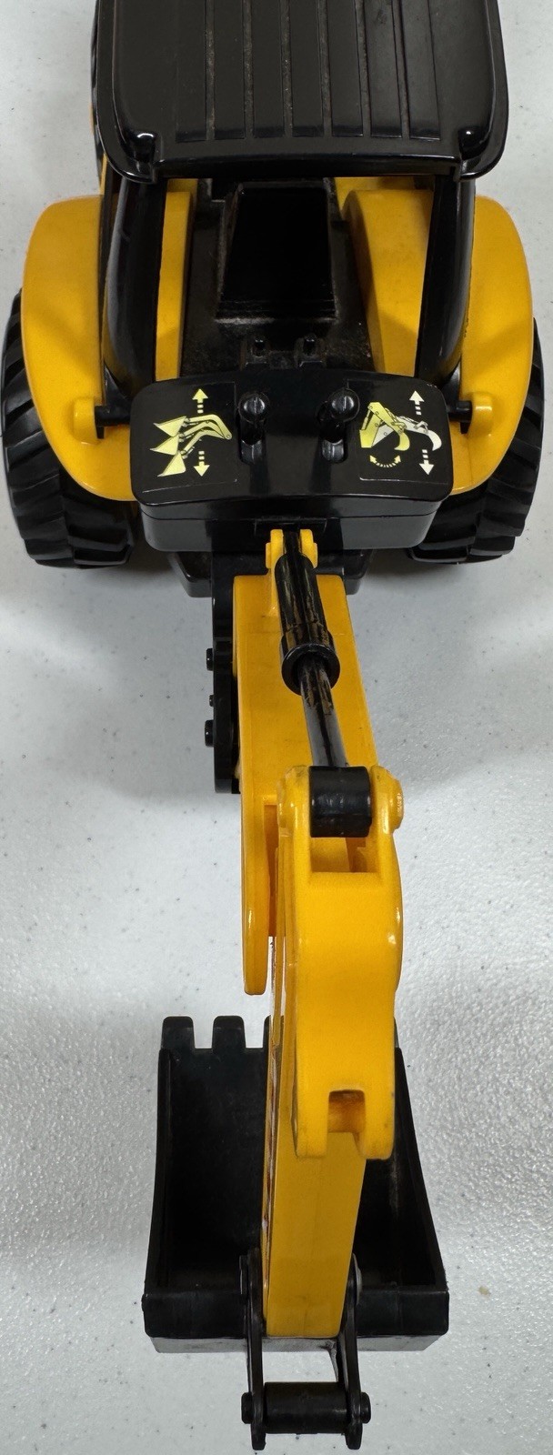 🍀 MD48 Yellow Black Backhoe Loader Construction Toy Vehicle with Working Arms