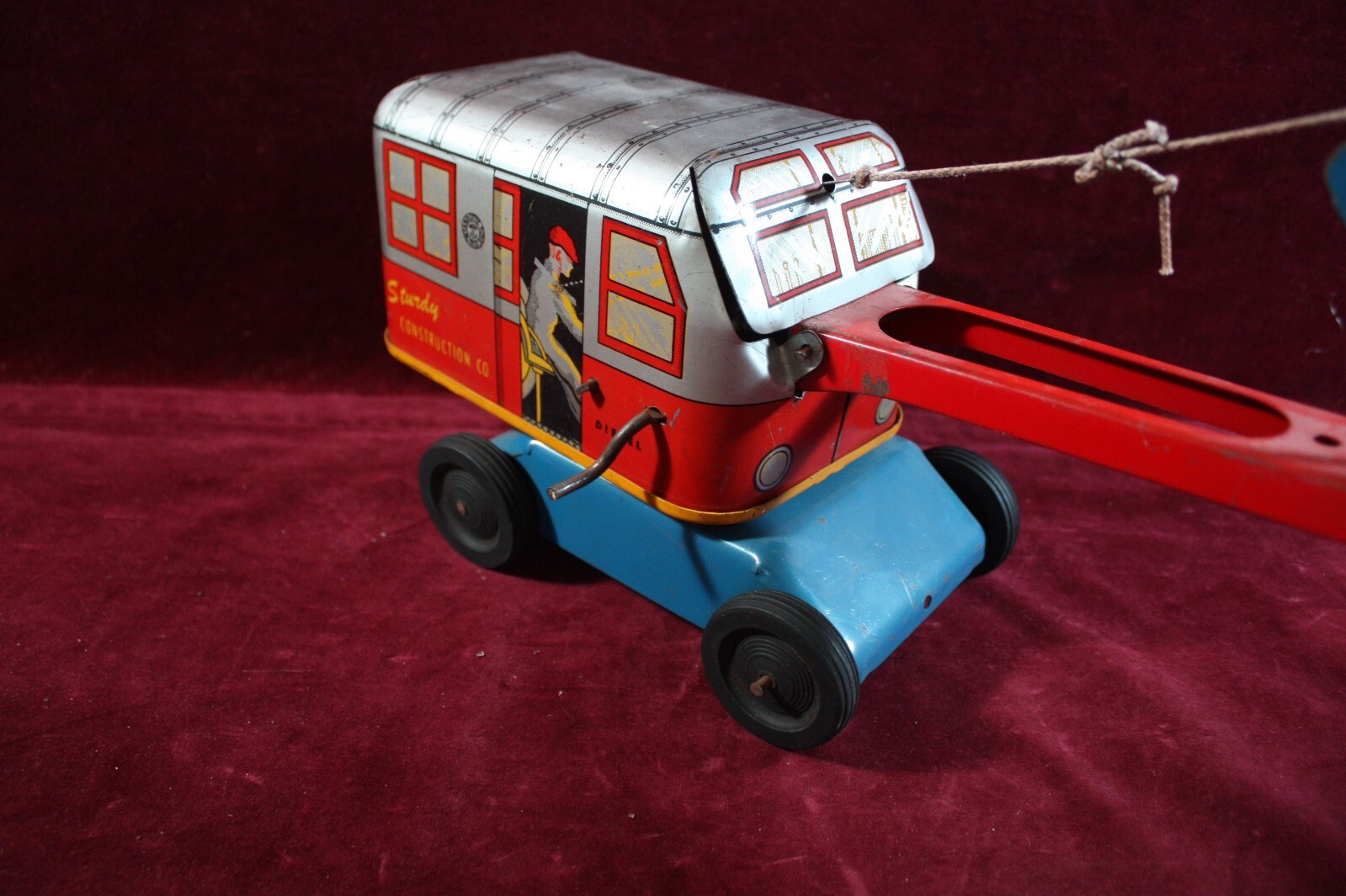 * VINTAGE WYANDOTTE STURDY CONSTRUCTION CO. TIN PRESSED STEEL TOY STEAM SHOVEL *