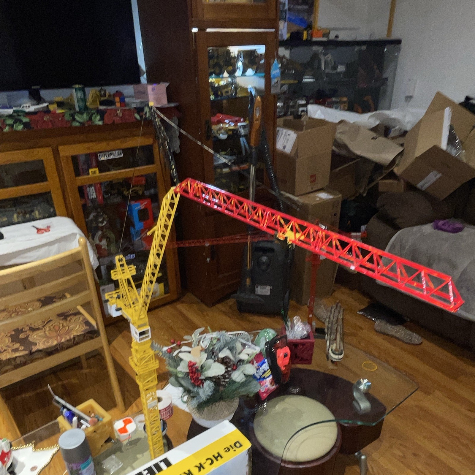 Liebherr HC-K Krane Tower Crane Diecast Model 1:50 Yellow Red White Black