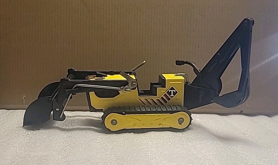Vintage Pressed Steel TONKA TRENCHER BACKHOE Front Track Loader Rubber Track 70s