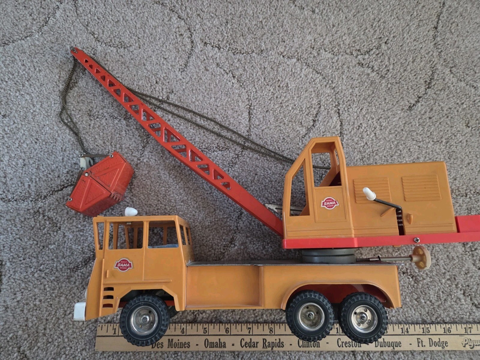 GAMA Faun 1960’s – 1970’s Crane truck – Plastic Fragile and Rare Mechanik Patent