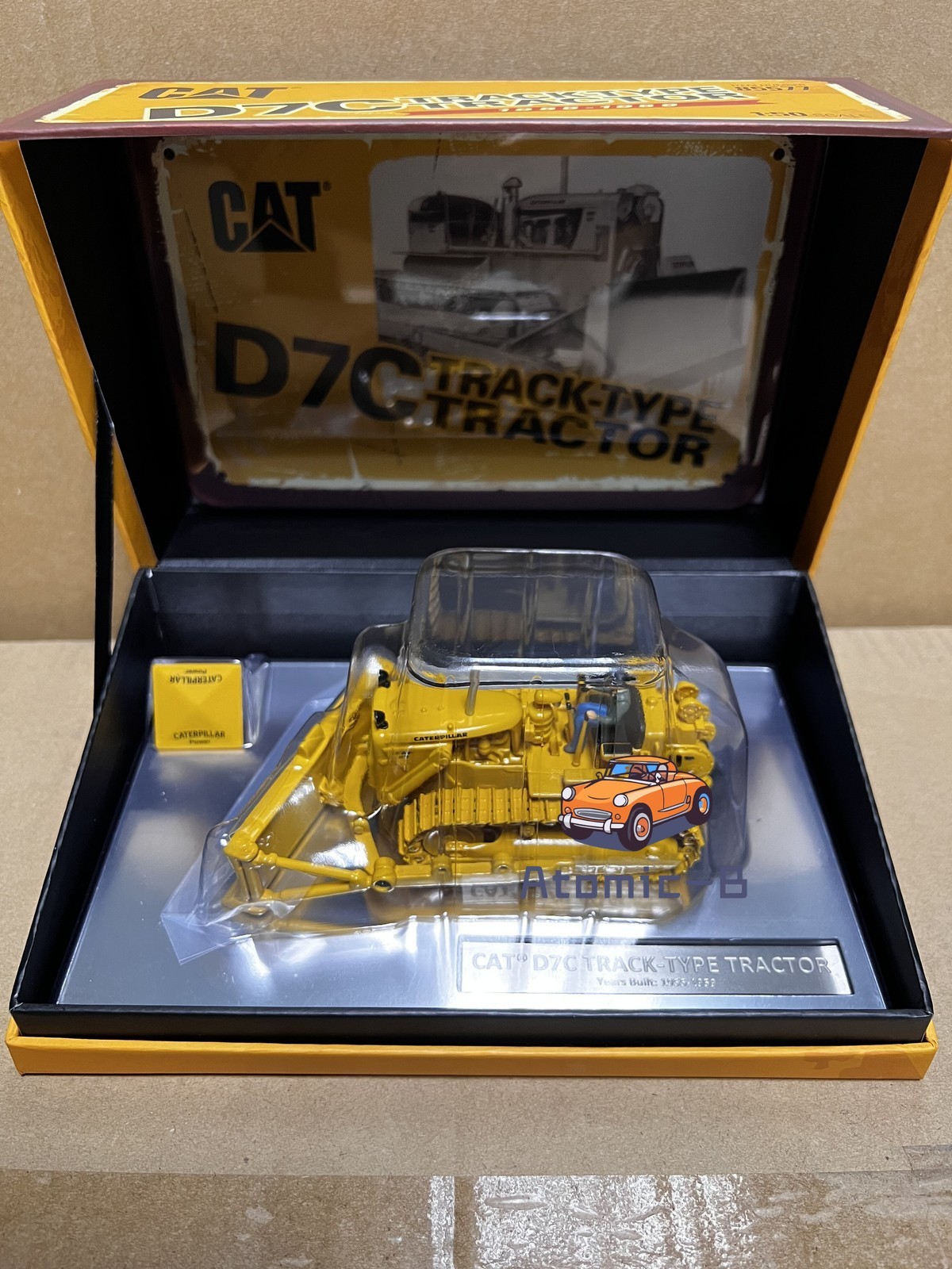DM 1:50 CAT D7C Caterpillar tracked bulldozer alloy vehicle shovel model 85577