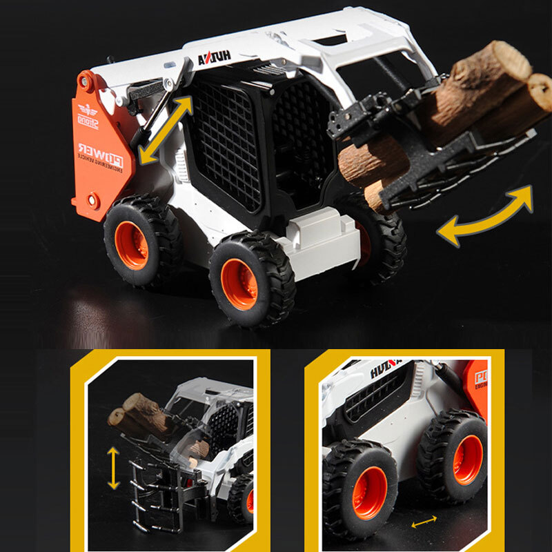 1:50 Wood Grab Toy Truck for Boys Alloy Metal Diecast Construction Vehicle Model