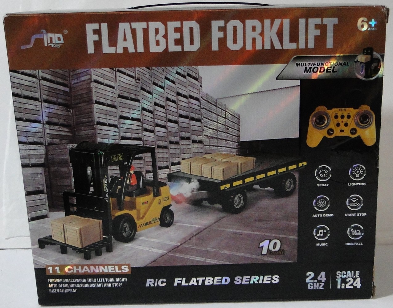 Remote Control Forklift with Flatbed Truck 11 Ch. RC Forklifts with Spray NEW !