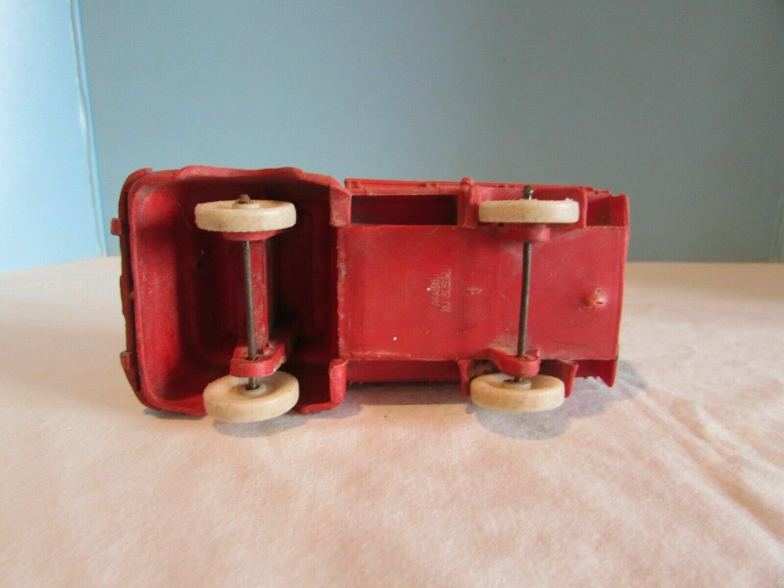 VINTAGE AUBURN Toys Vintage Rubber Farm RED TRUCK WHITE TIRES