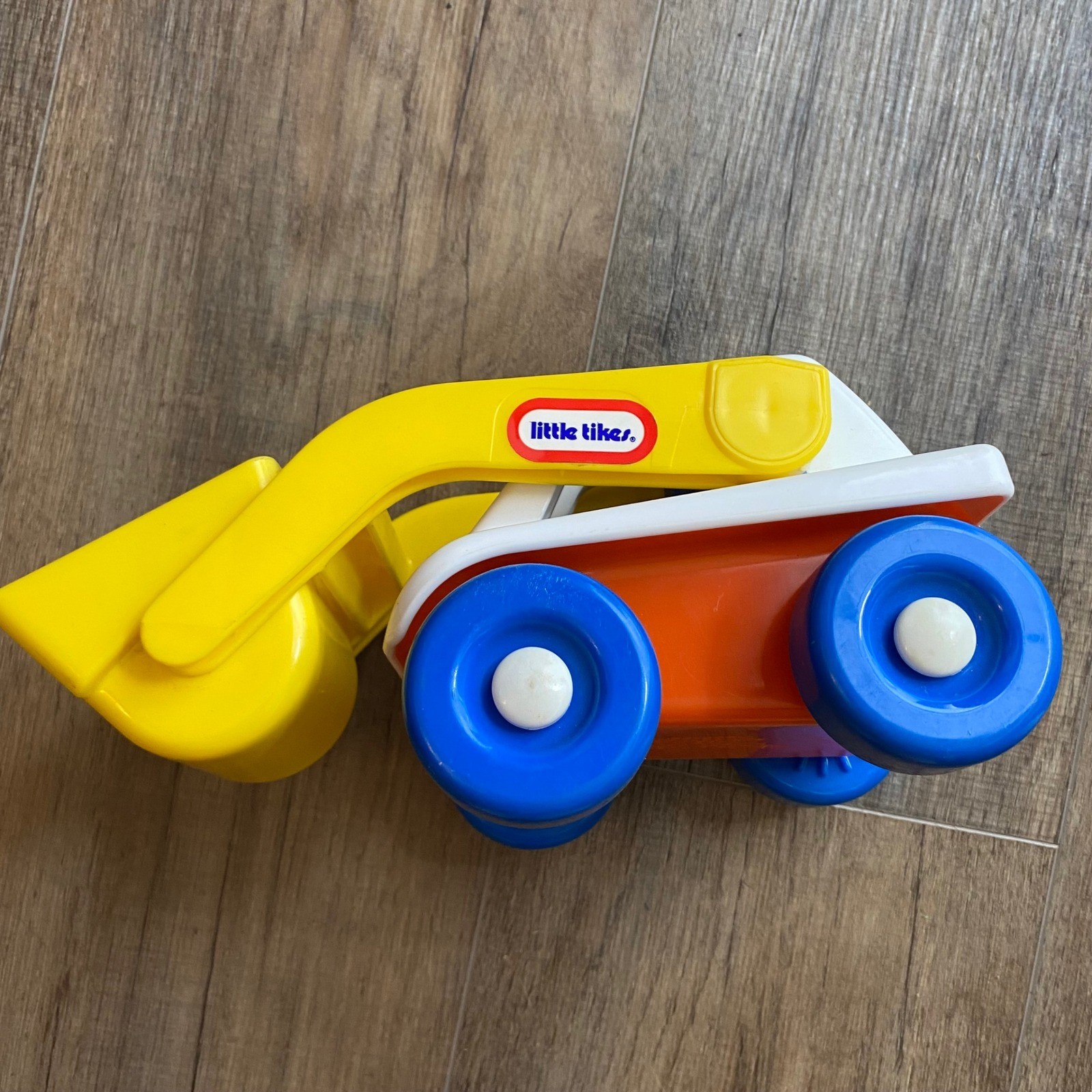 Little Tikes Vintage Excavator Digger Toy Truck Yellow Orange Blue USA Made