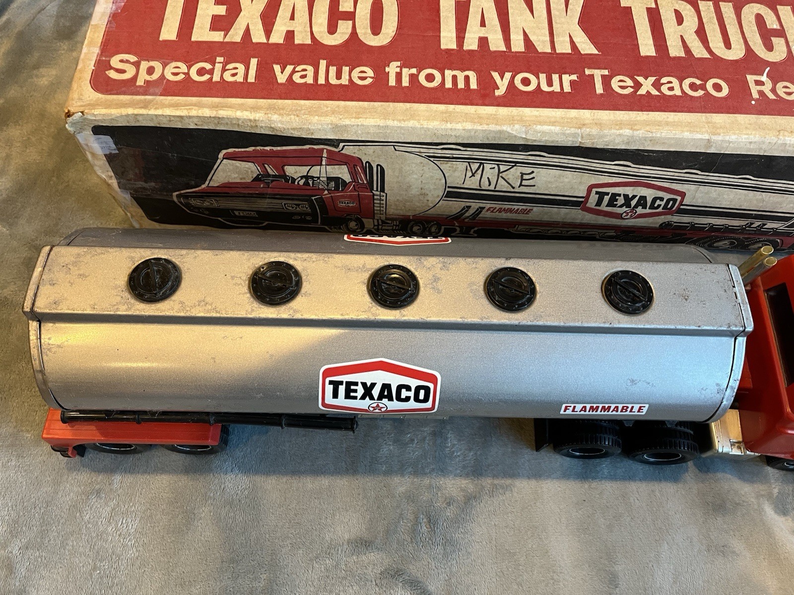 Vintage ‘70s Plastic Steel Texaco Gas Oil Tanker Toy Truck By Republic Tools USA