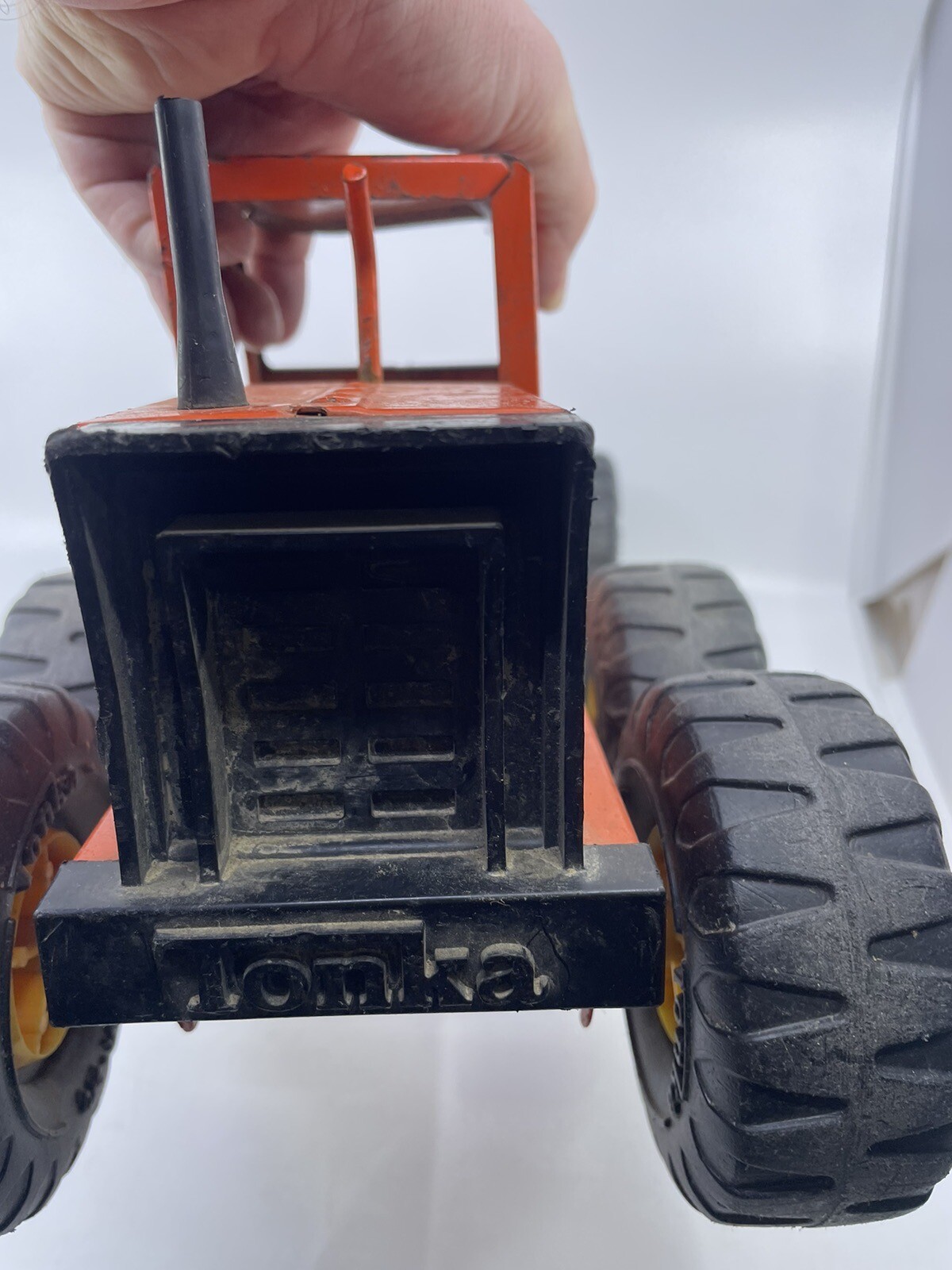 Vintage 1970’s Tonka MR-970 On Wheels ORANGE Pressed Steel Toy Road Grader