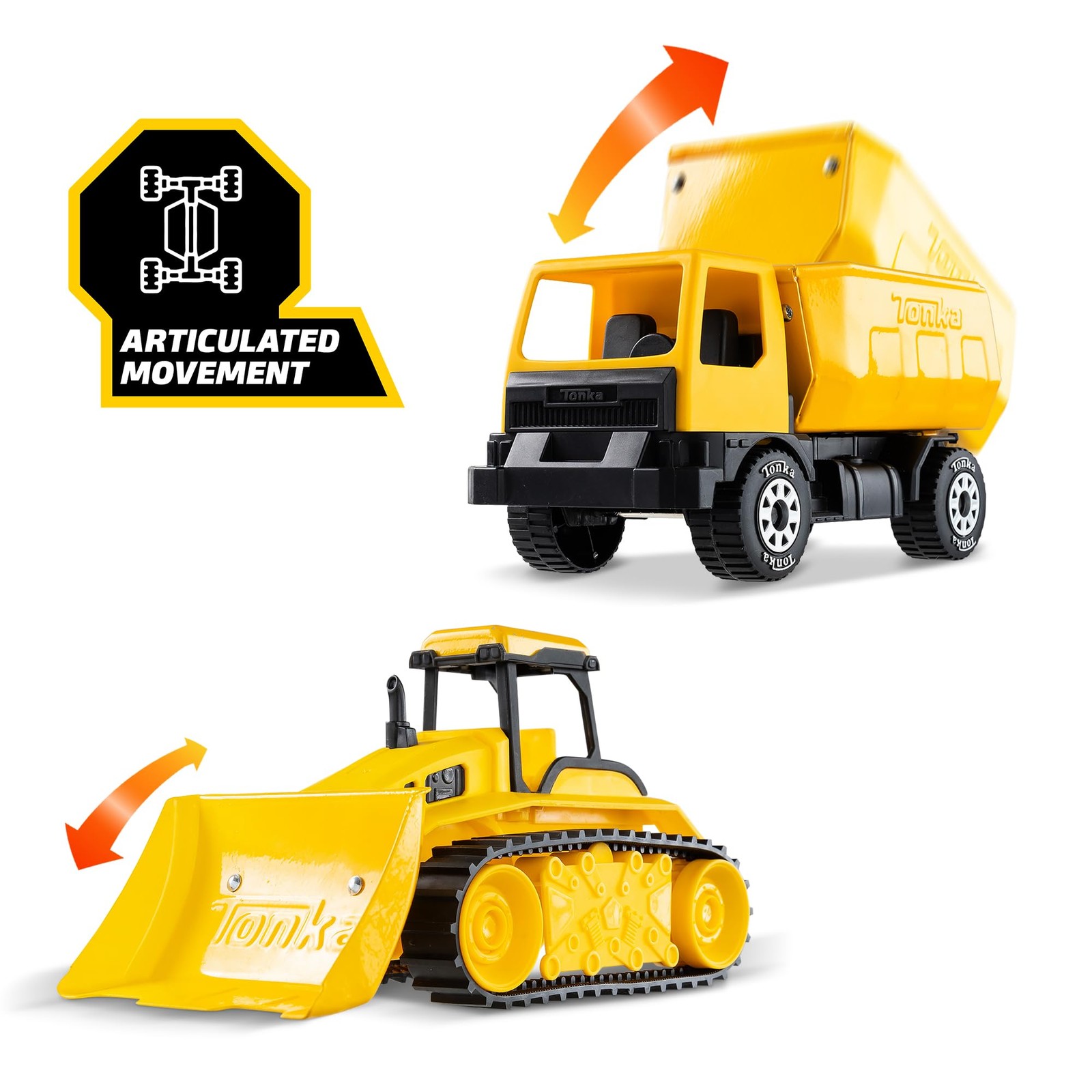 Tonka – Steel Classics Giga Series – Dump Truck & Bulldozer, 2-Pack