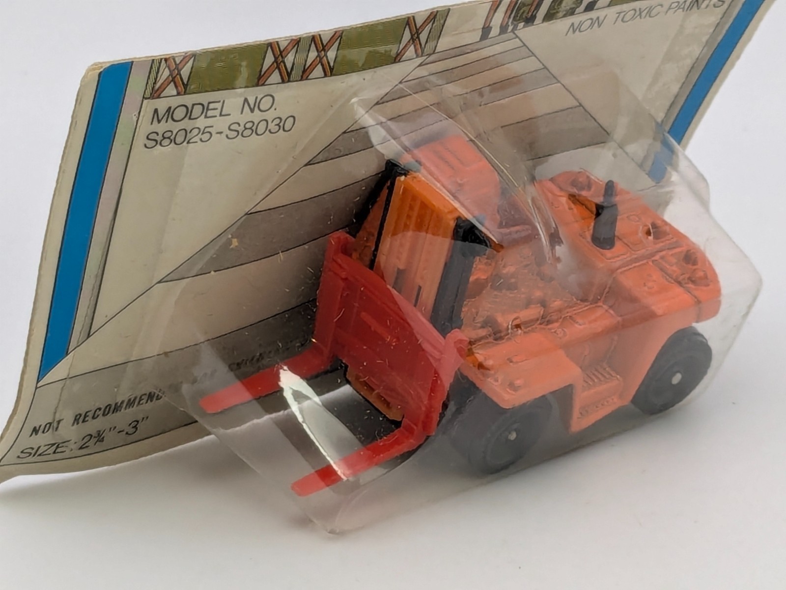 Vintage Marz Karz 1:128 Orange Fork Up Down Lift Forklift #S8030 HK #1 NEW
