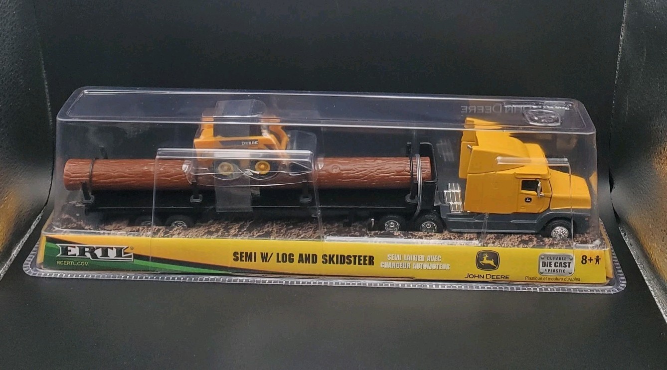 JOHN DEERE – ERTL SEMI W/ LOG AND SKIDSTEER 37382