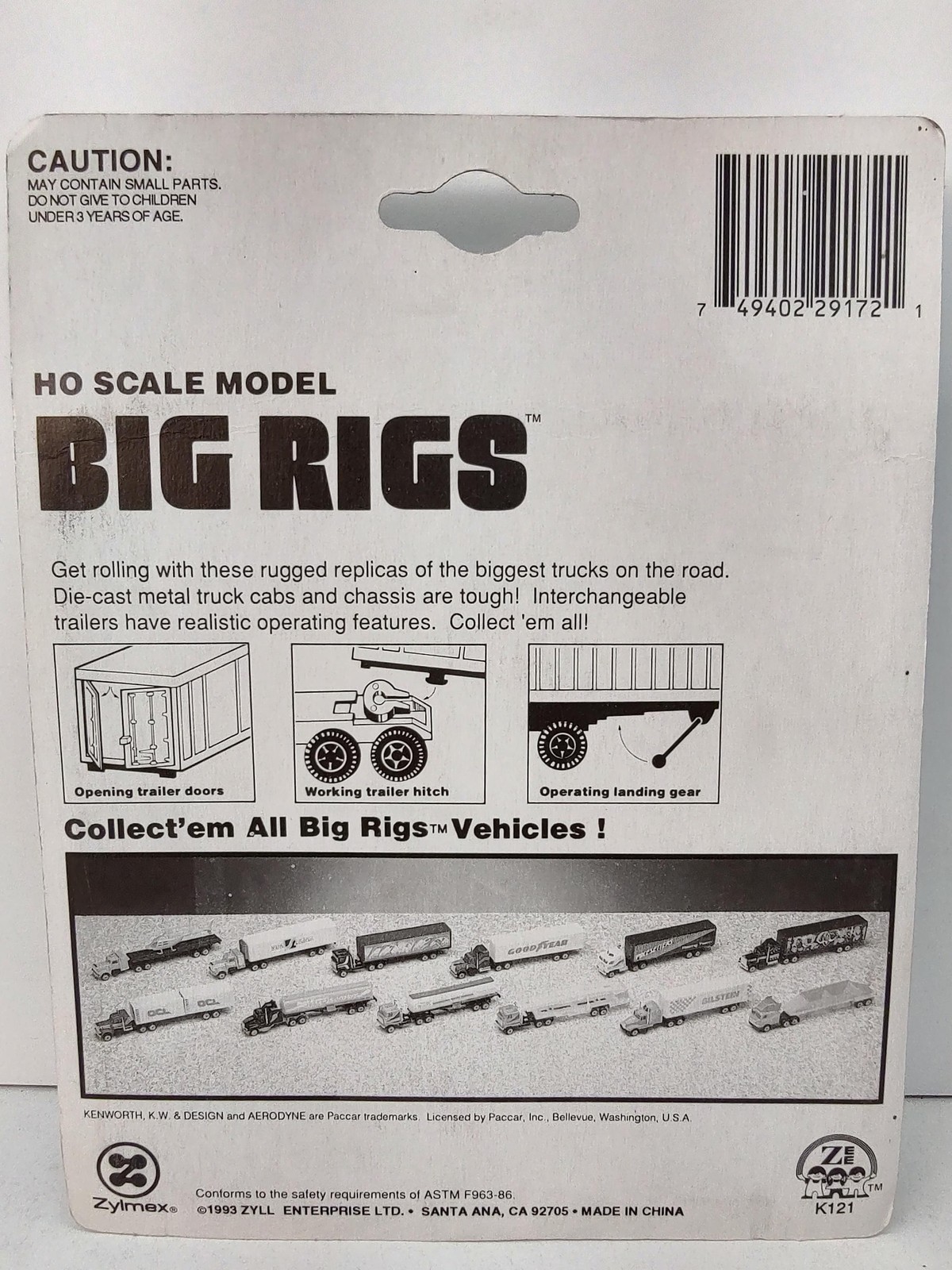 Vintage 1993 Zylmex Big Rigs Goodyear Die-Cast Metal HO Scale Truck New