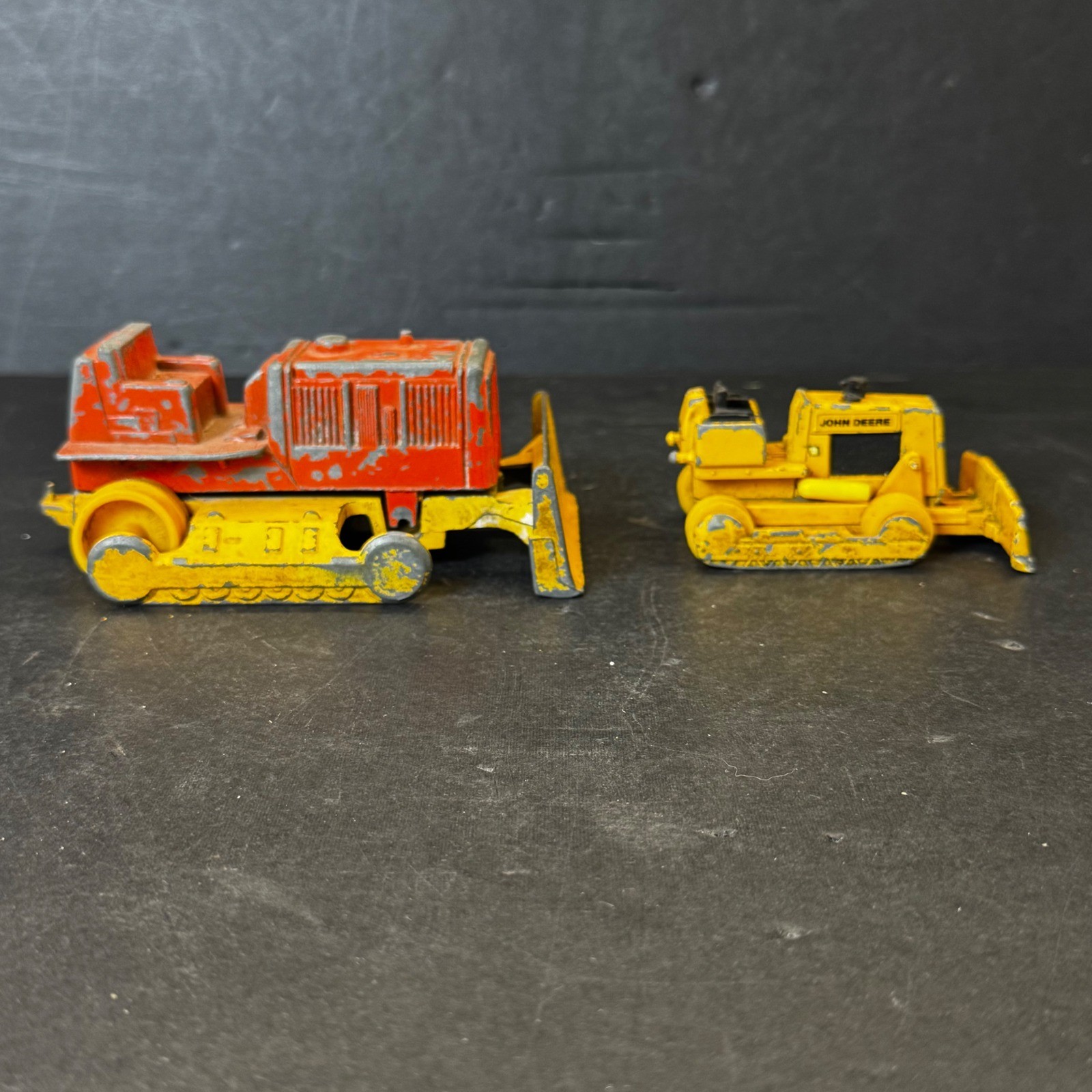 Vintage TootsieToy Bull Dozer and Ertl John Deere Diecast Bulldozer Toy Lot