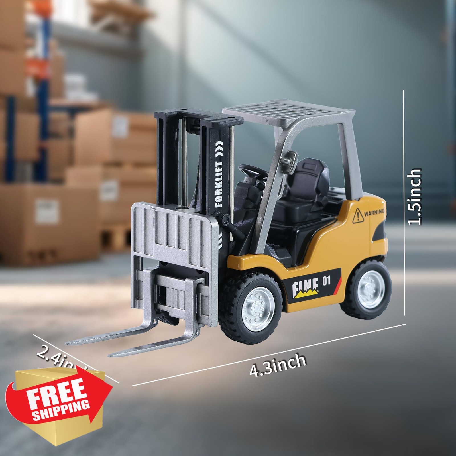 Grantley RC Forklift Crane Truck 2-in-1 Toy w/Sound Light Kids Gift