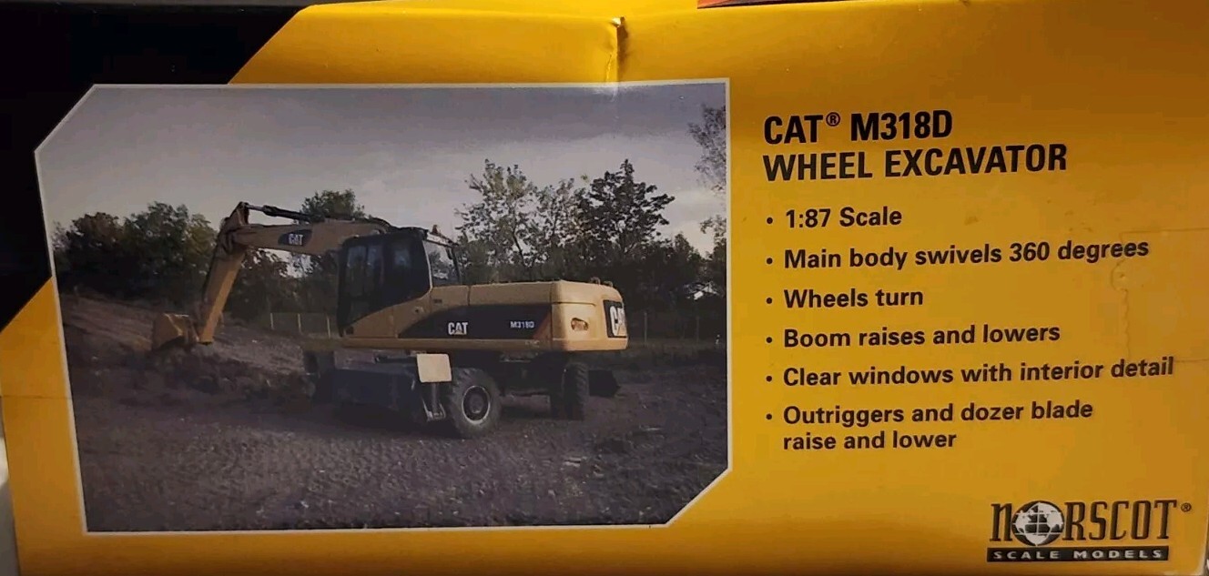 Norscot Scale Models CAT M318D Wheel Excavator 1:88 Scale