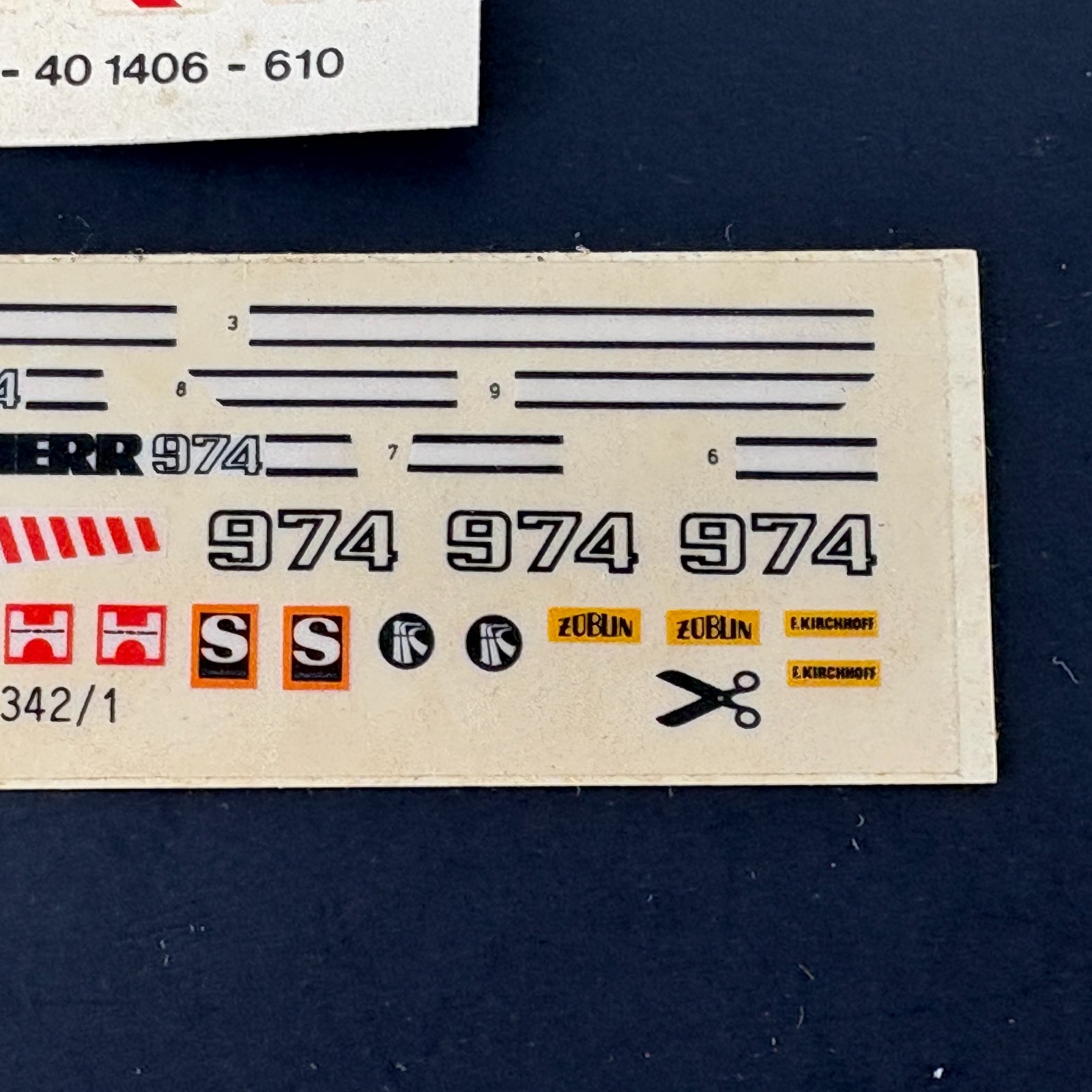 Kibri HO Scale Liebherr 974 & Crane Decal Assortment FOR PARTS 1/87