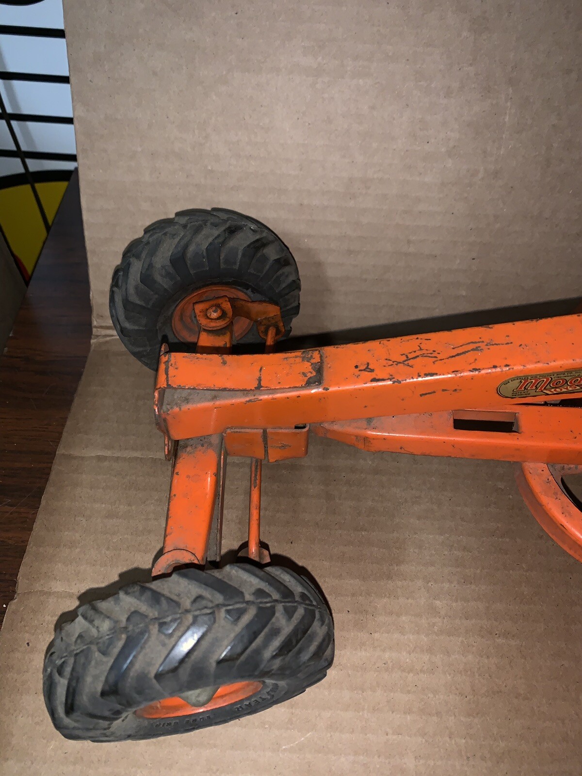 Vintage Heavy Pressed Steel Adams Motor Grader Diesel Construction Toy