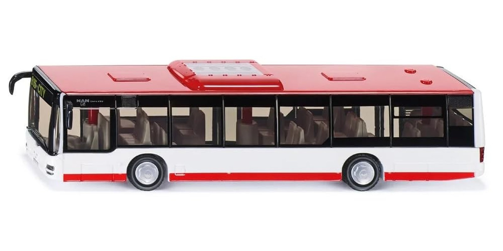 Siku 3734, City Bus, 1:50, Metal/Plastic, Functional Doors, Red/White Modern