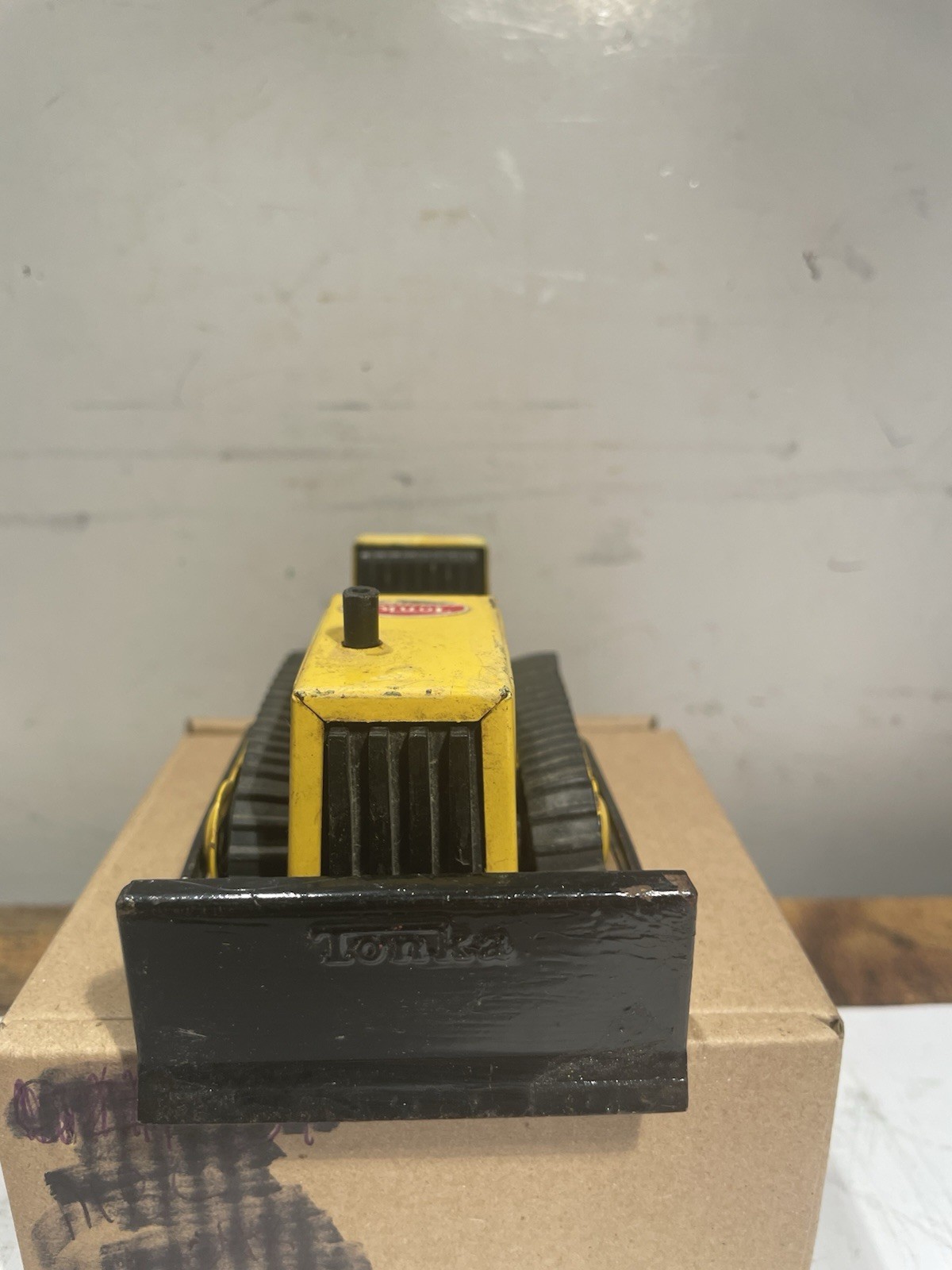 Vtg Tonka Diecast Mini Toy Bulldozer Model 495 1980s Yellow 12